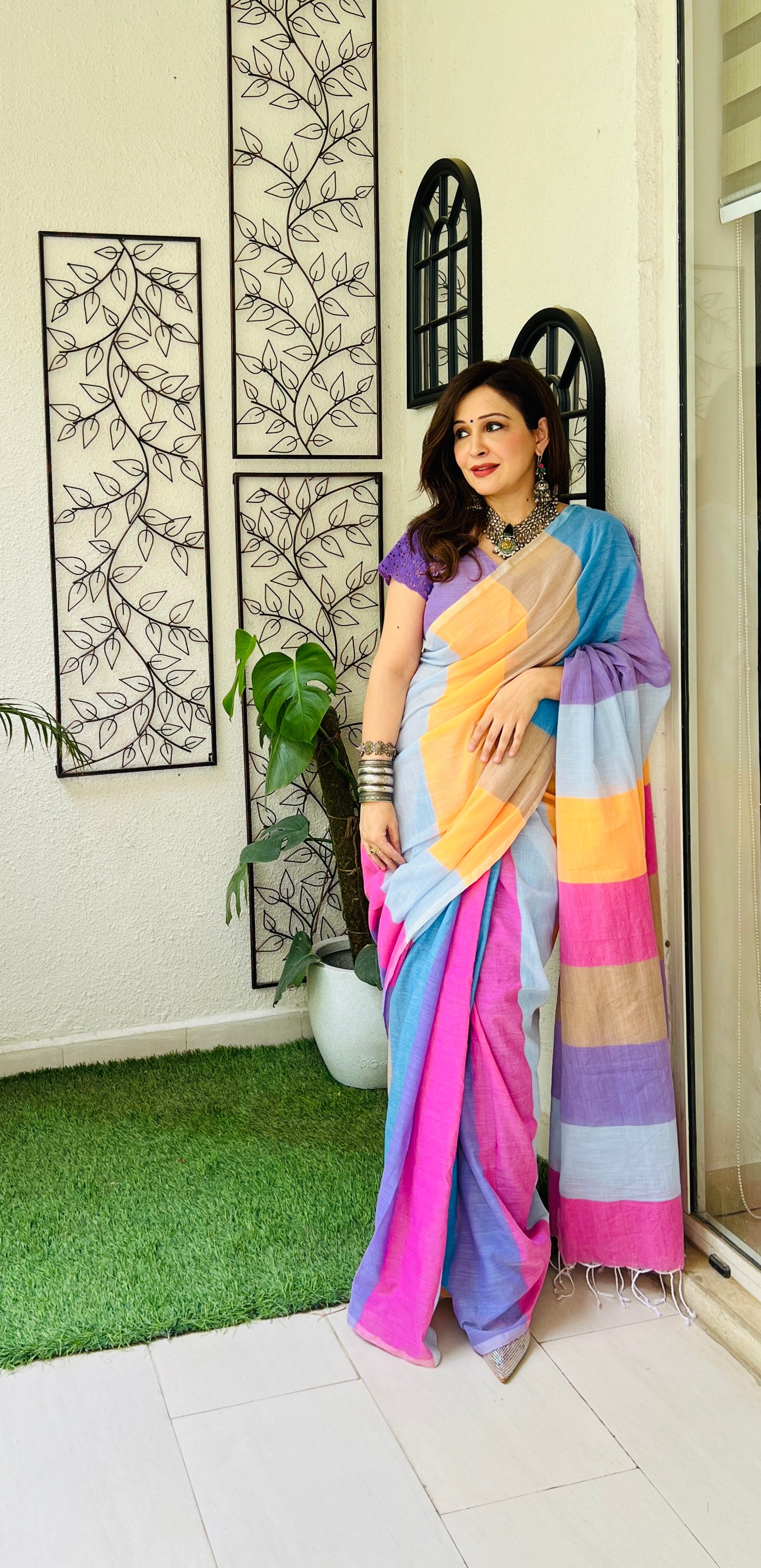 Arya Multi Color Saree With Blouse