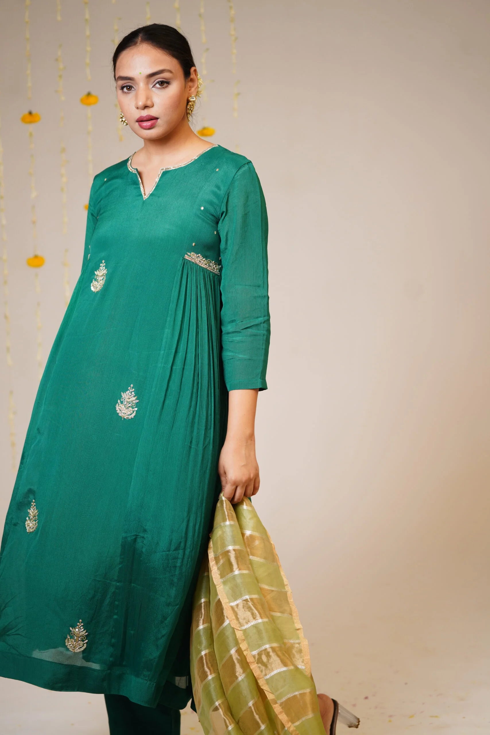 Mandhaara Zadvala Green Chinook Chiffon Anarkali - Bridal Anarkali