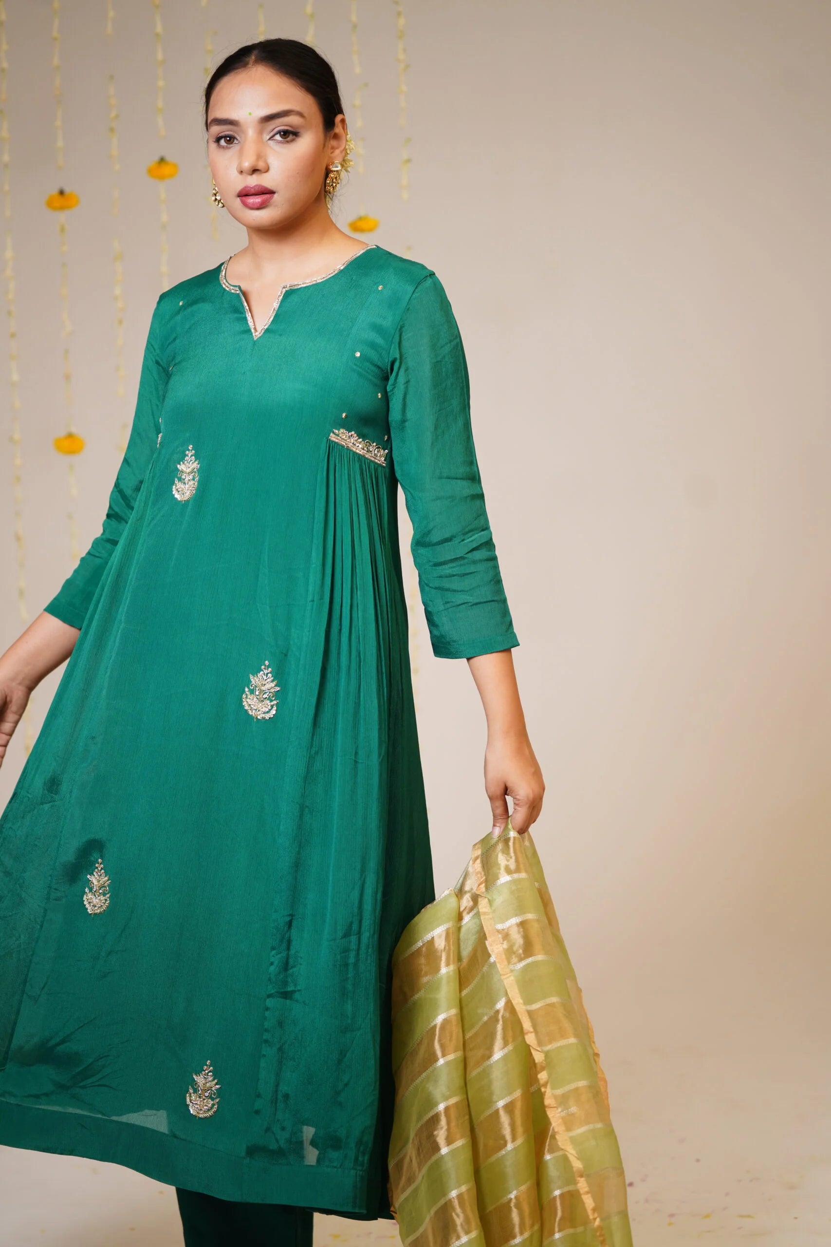 Mandhaara Zadvala Green Chinook Chiffon Anarkali - Bridal Anarkali