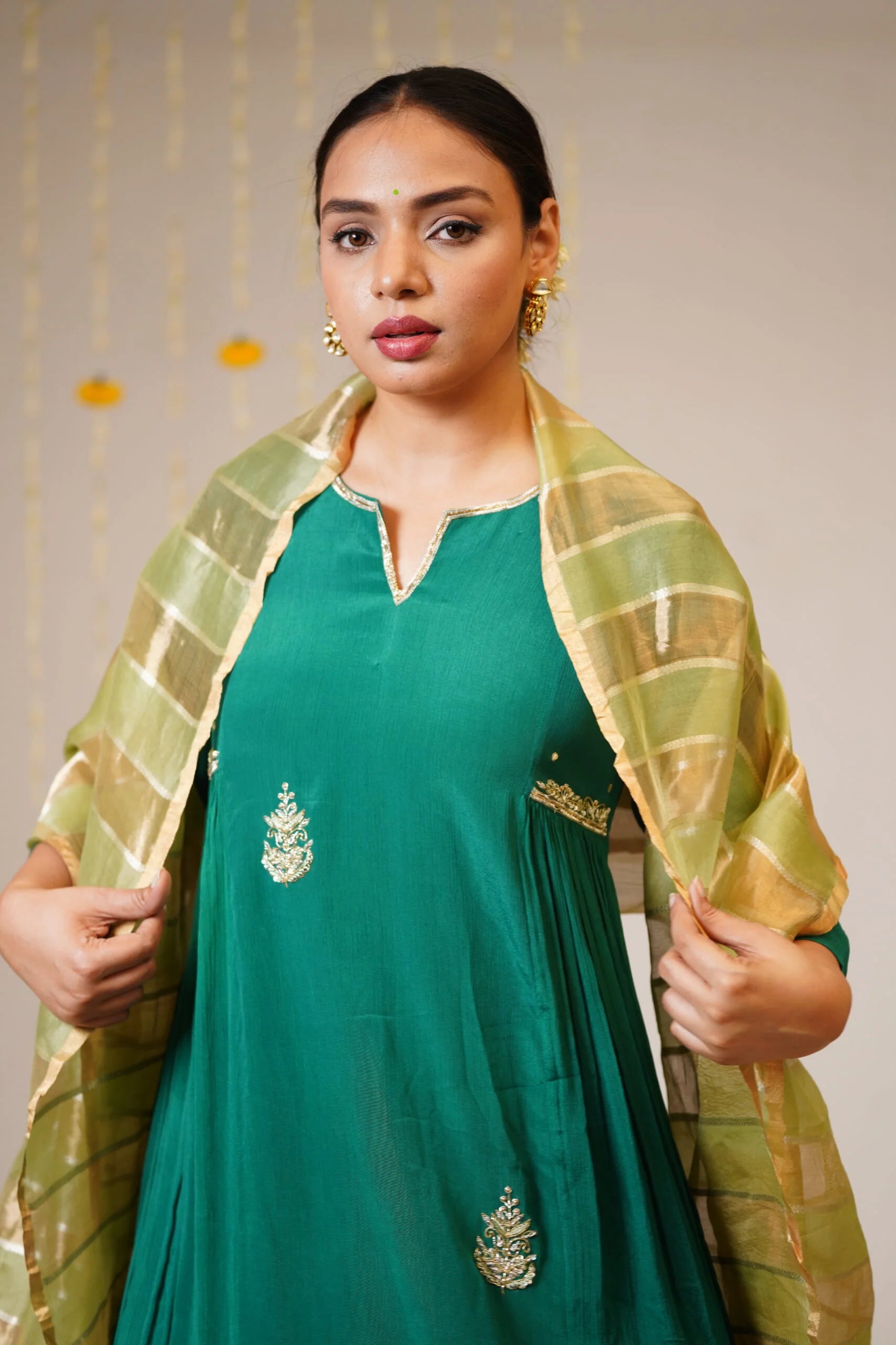 Mandhaara Zadvala Green Chinook Chiffon Anarkali - Bridal Anarkali