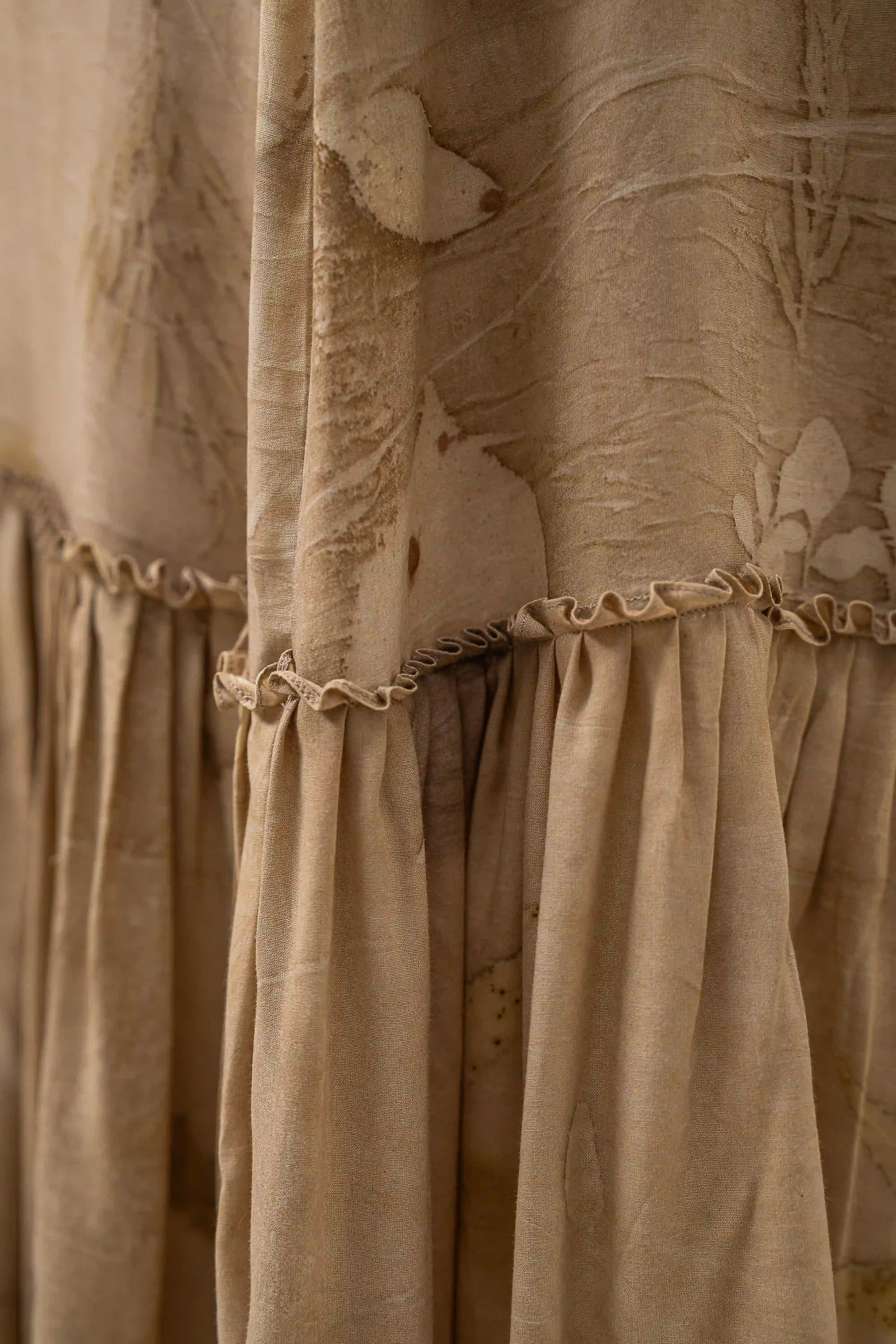 Breezy Beige Banana Fabric Strappy Tiered Maxi Dress