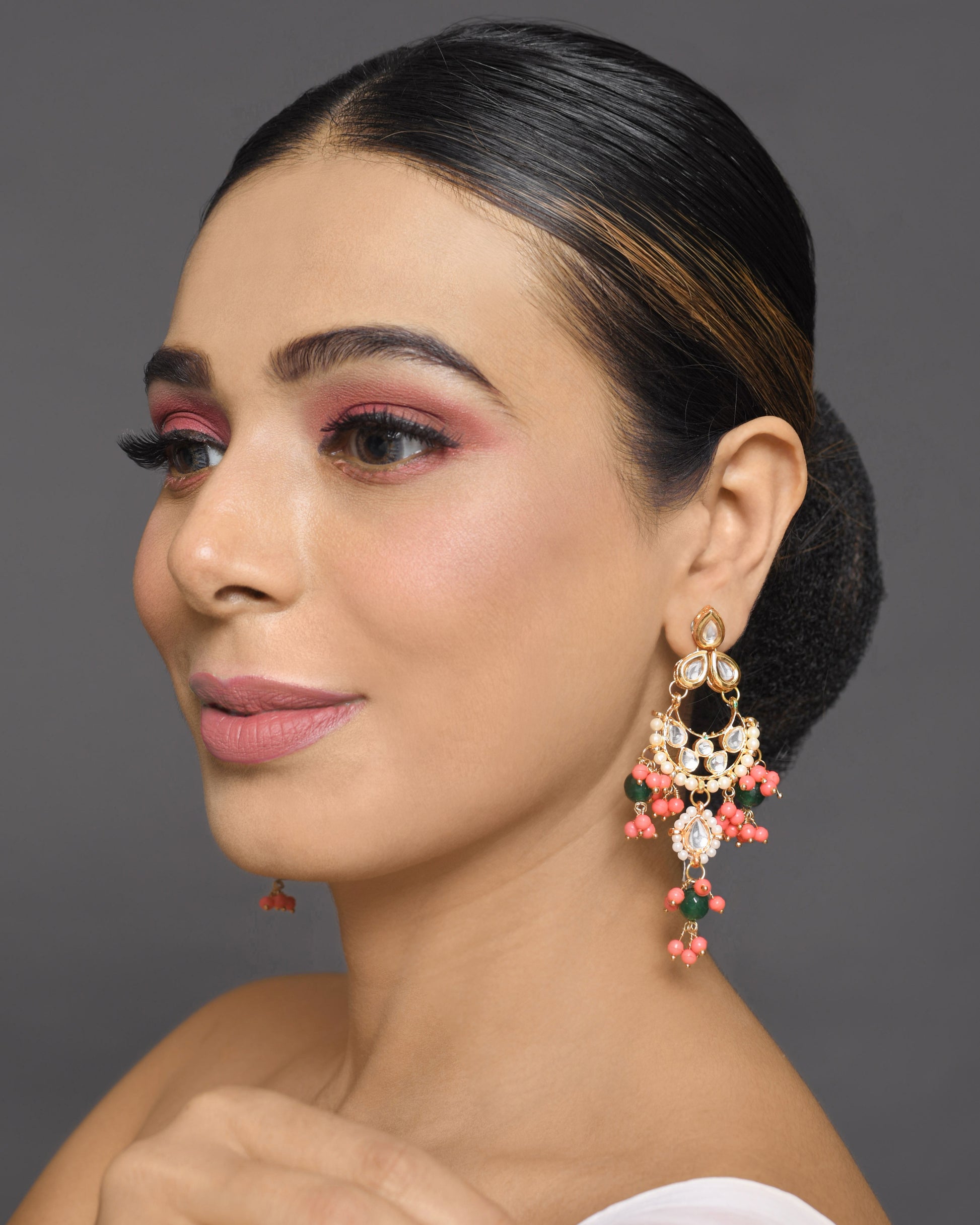 Handcrafted Kundan Drop Earrings