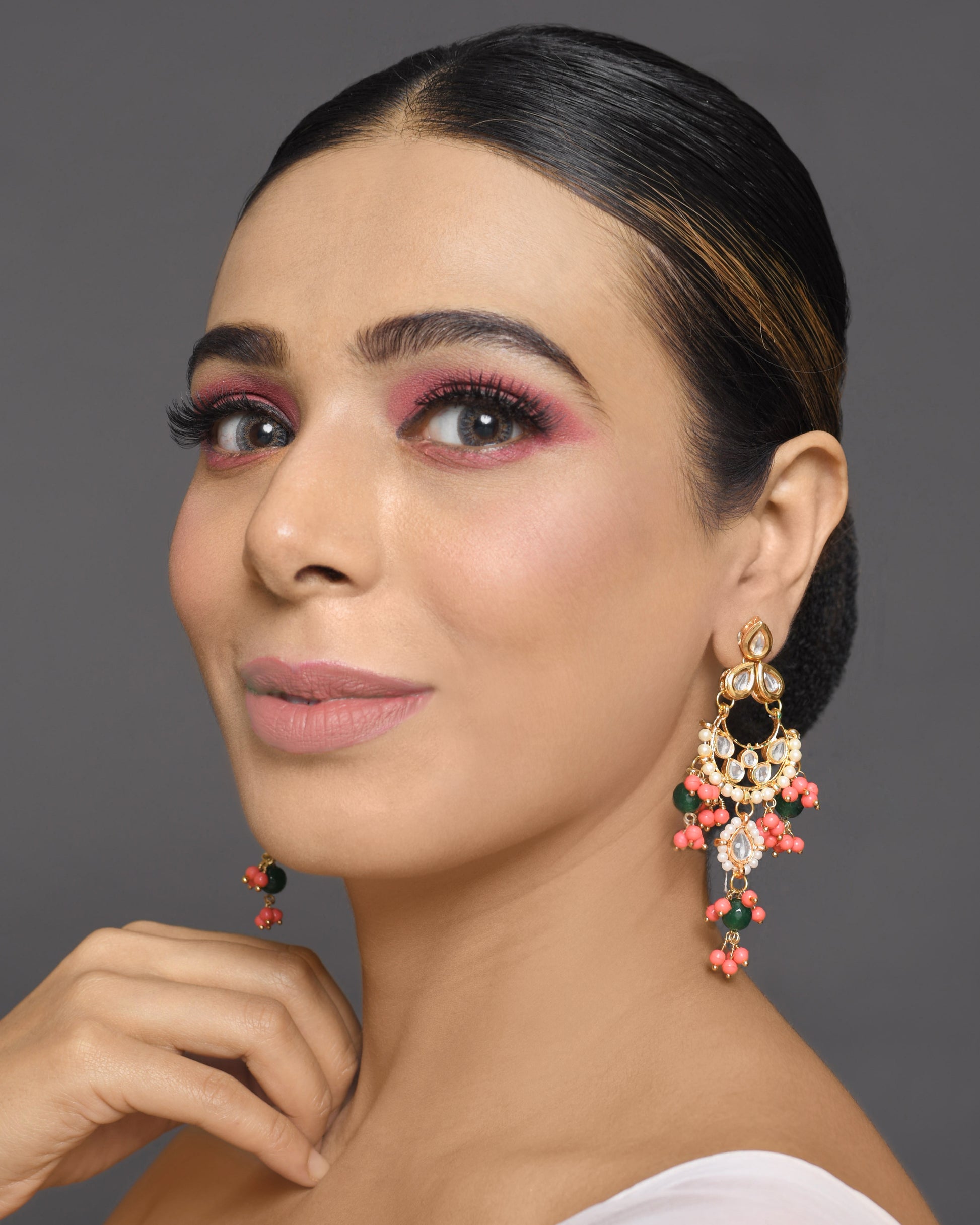 Handcrafted Kundan Drop Earrings