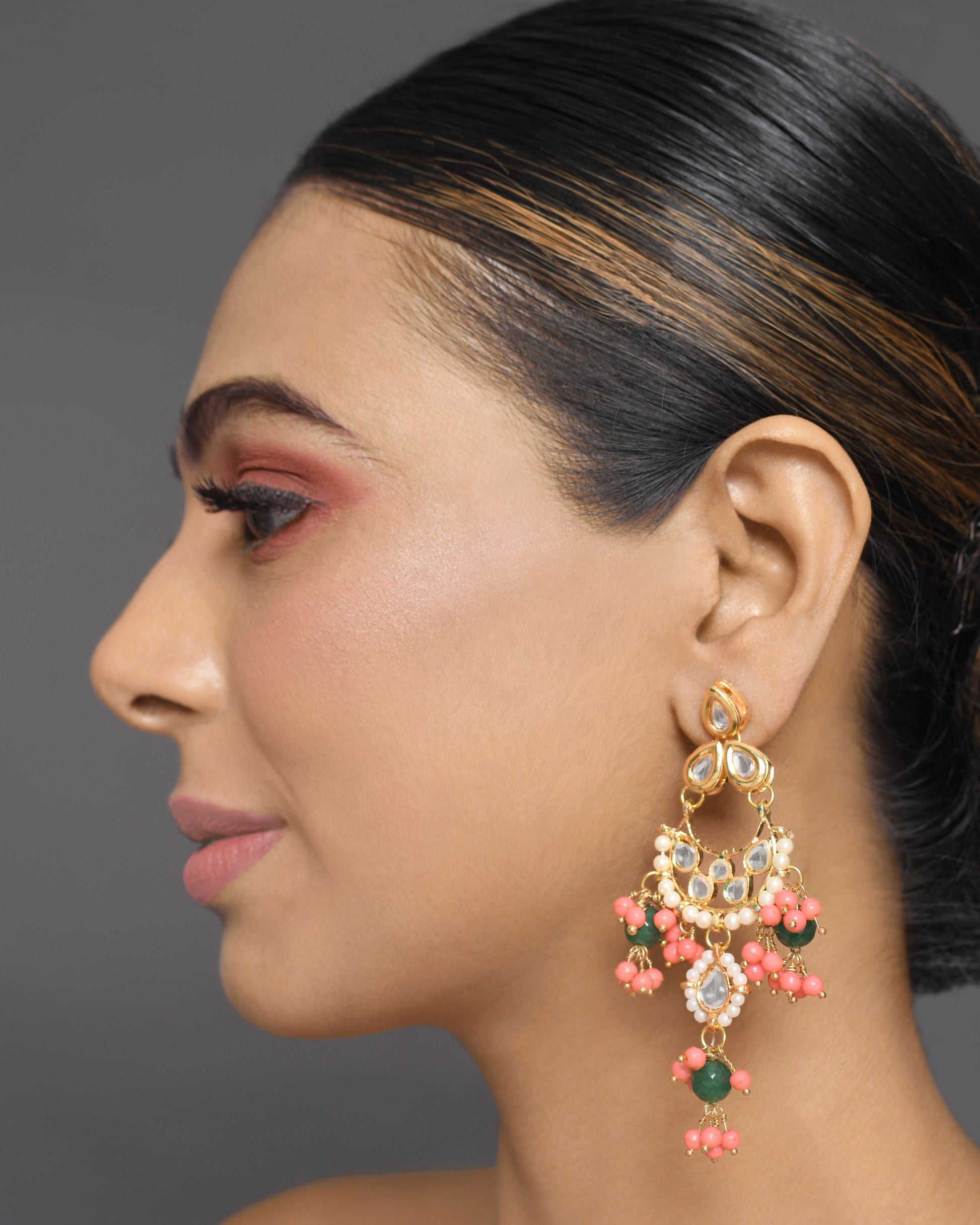 Handcrafted Kundan Drop Earrings