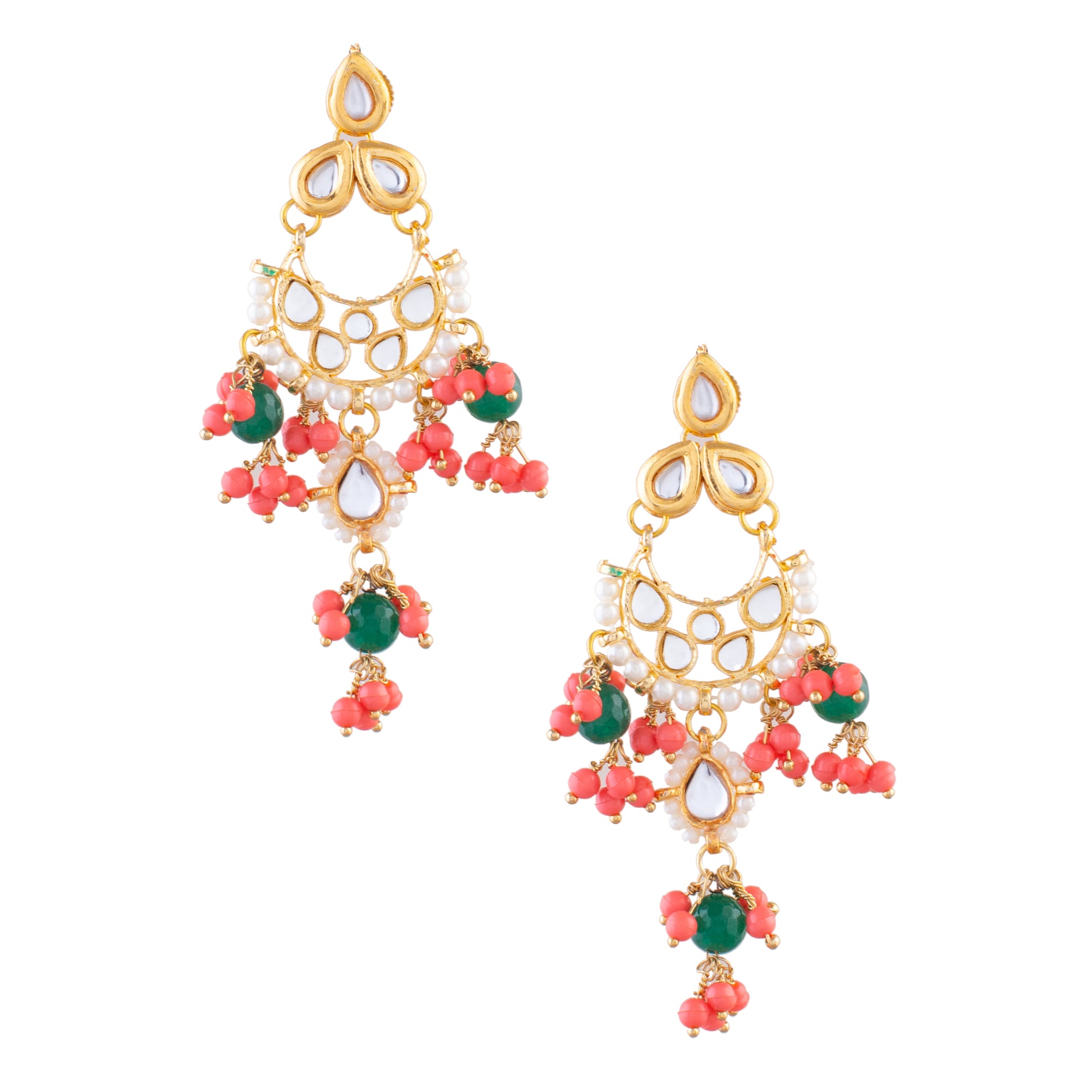 Handcrafted Kundan Drop Earrings