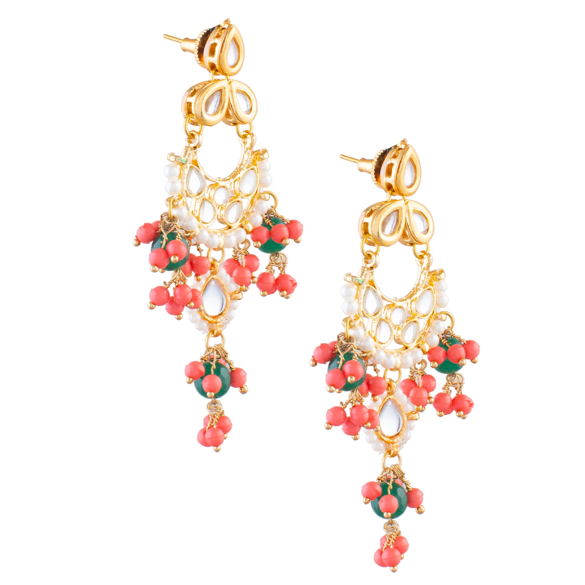 Handcrafted Kundan Drop Earrings