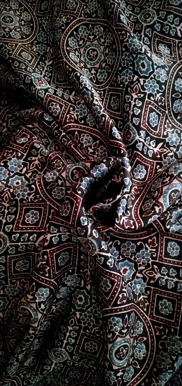 Blue Black Red Kora Silk Cotton Lambani Tribal Embroidery Saree Nature