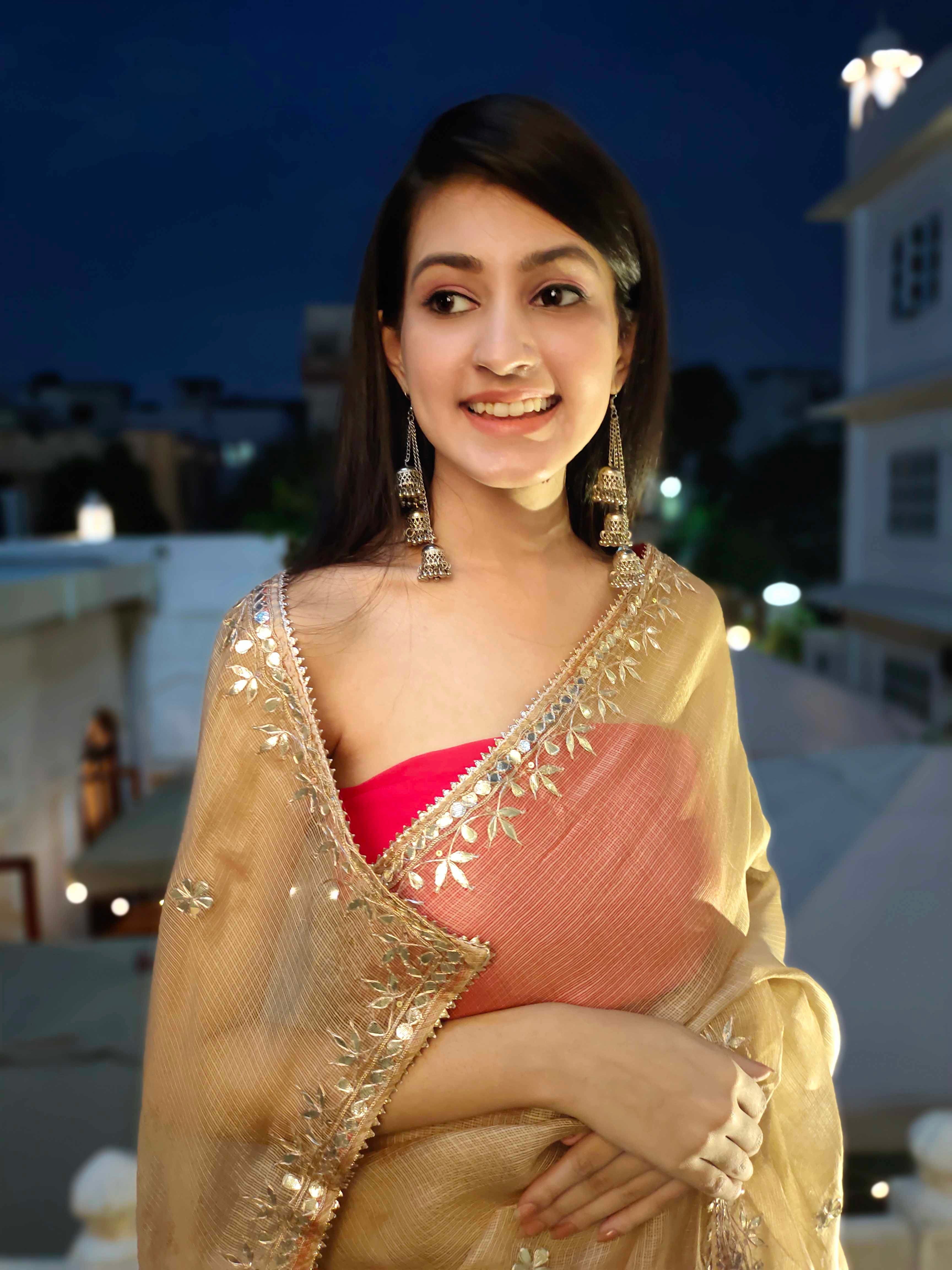 Exquisite Yellow Topaz Kota Silk Saree with Gota Border
