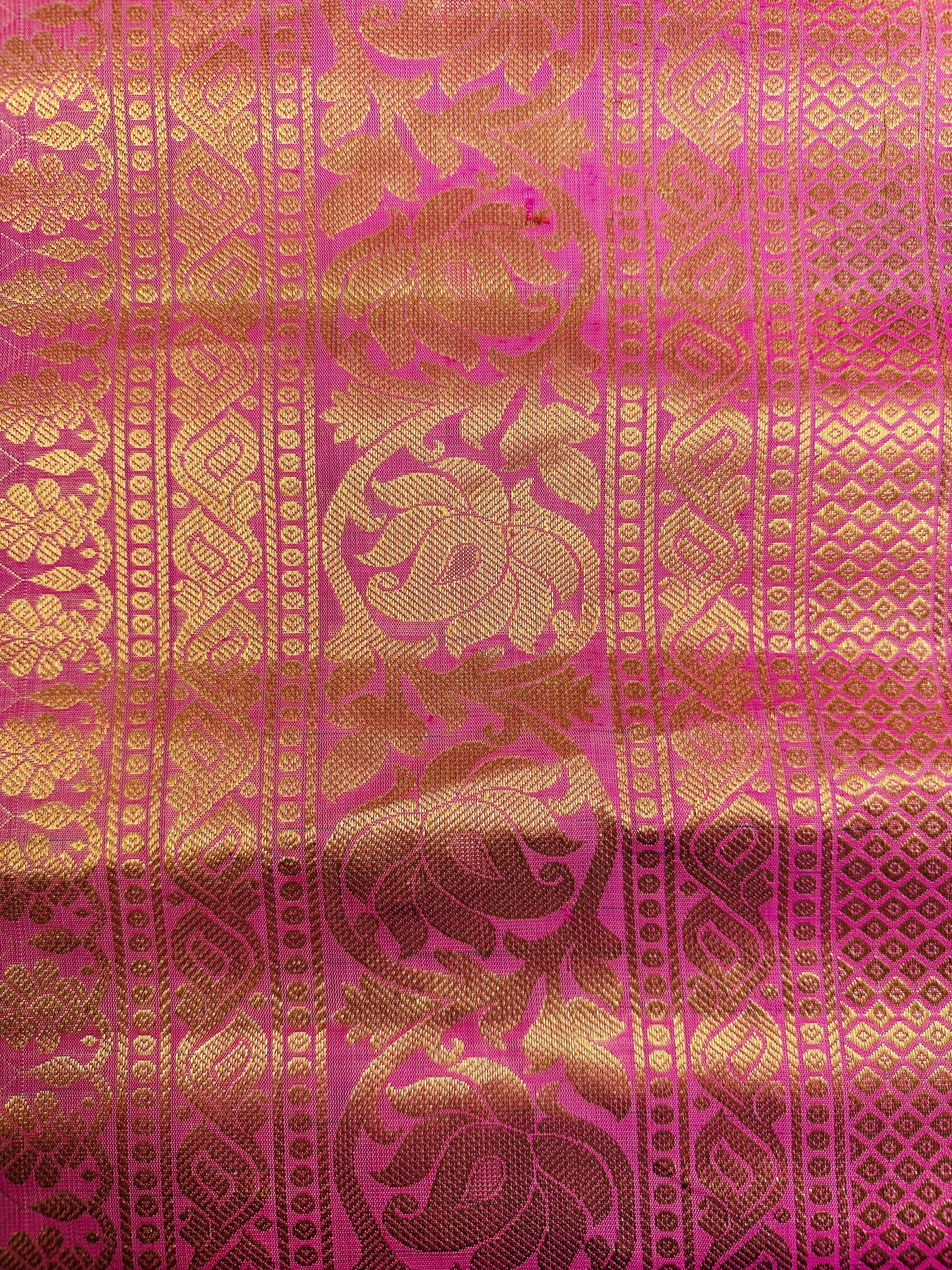 Striking Blue Midnight Gadwal Pattu Saree Gold Zari Nature Inspired
