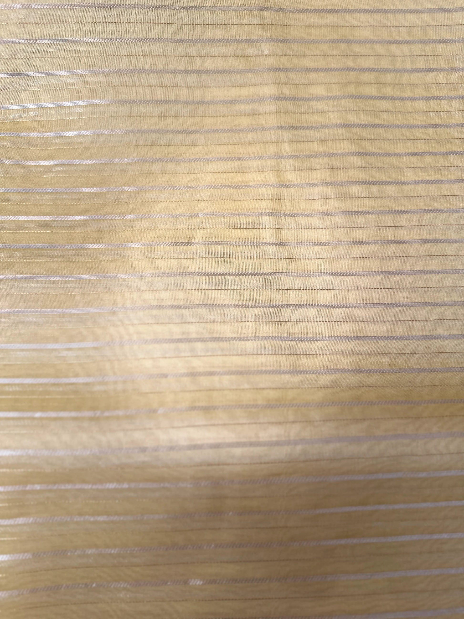 Cheerful Yellow Chanderi Stripes Resham Embroidery Saree