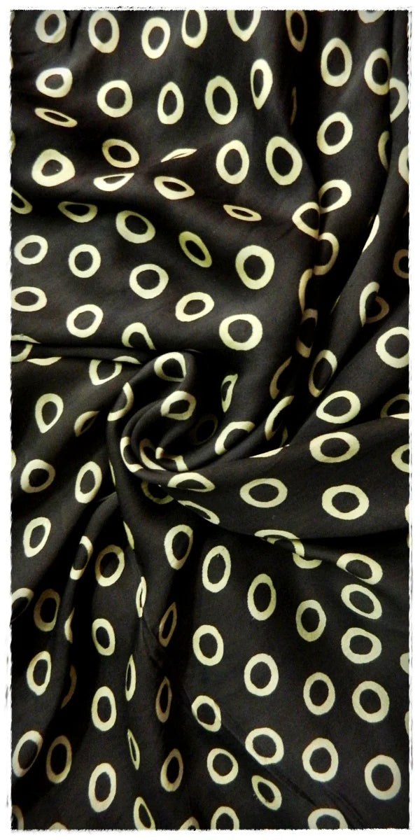 Bark Yellow Rust Brown Modal Silk Ajrakh Handblock Saree Geometric