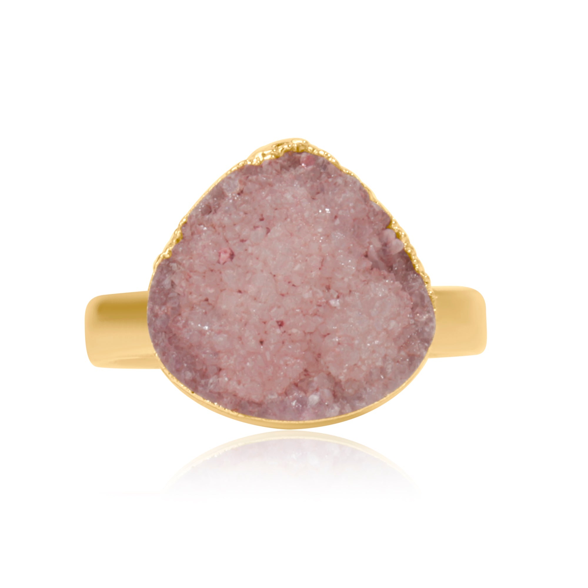 Pink Druzy Adjustable Statement Ring