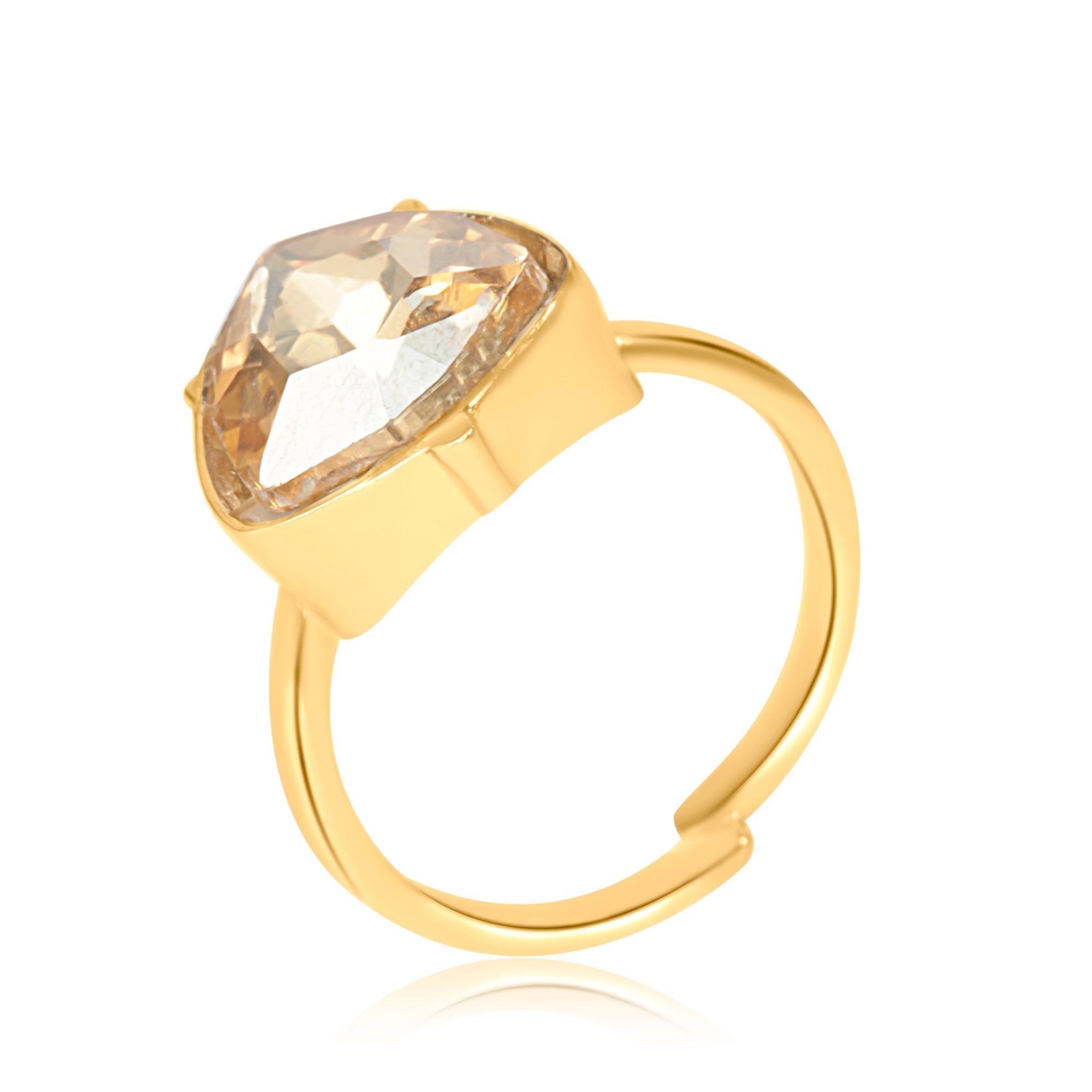 Golden Swarovski Trillion Statement Ring