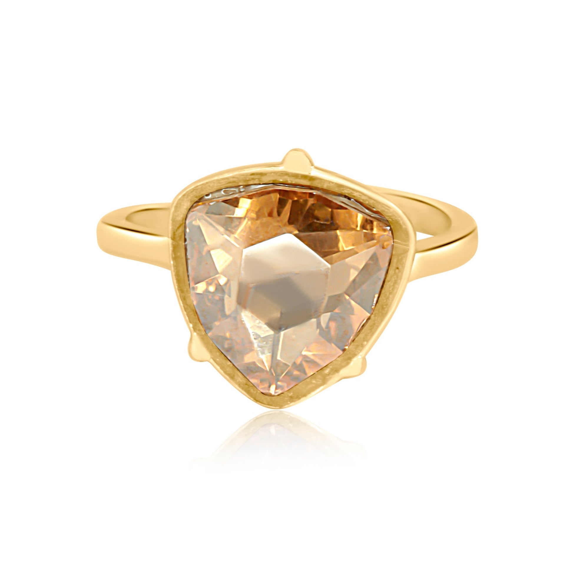 Golden Swarovski Trillion Statement Ring