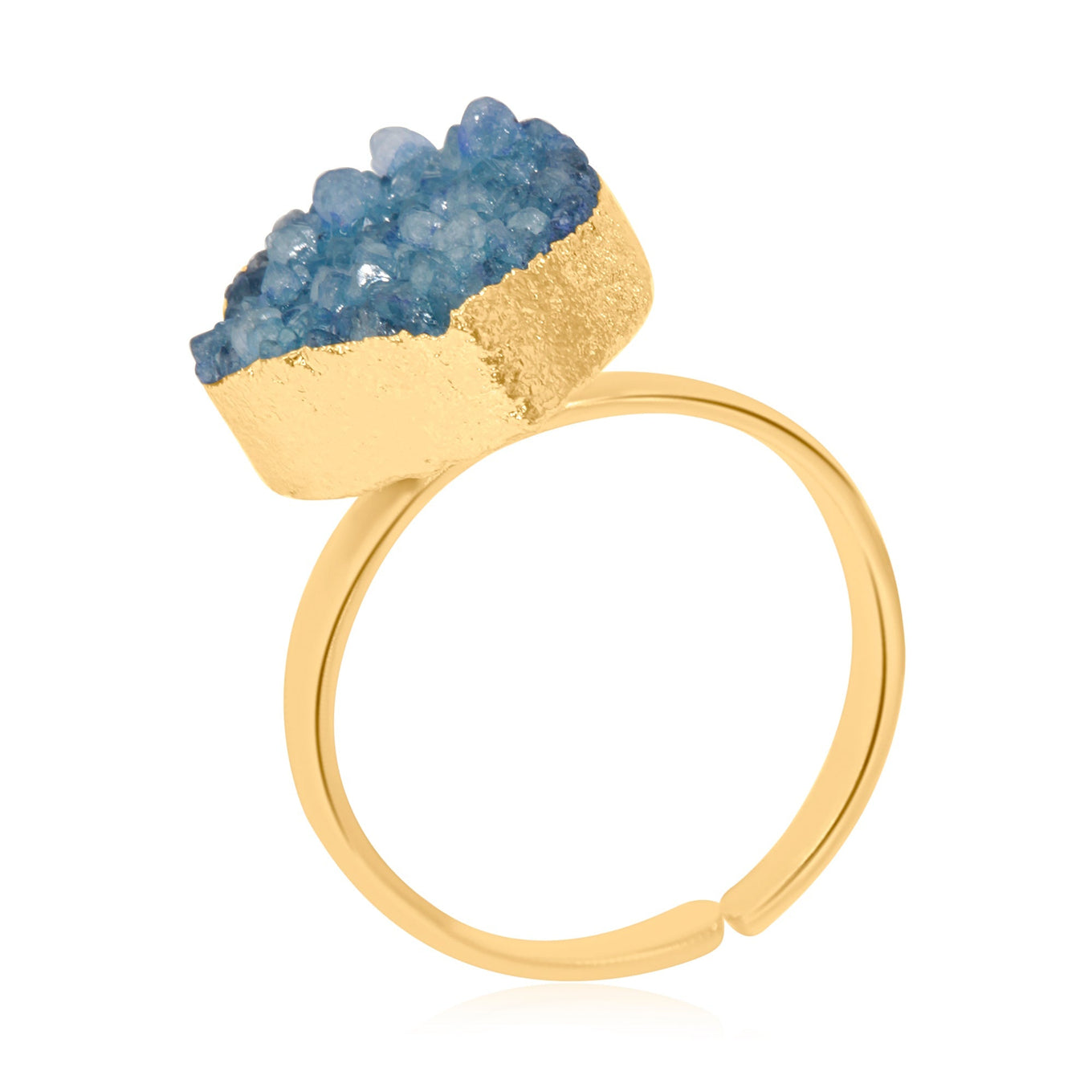 Green-Blue Druzy Stone Adjustable Ring