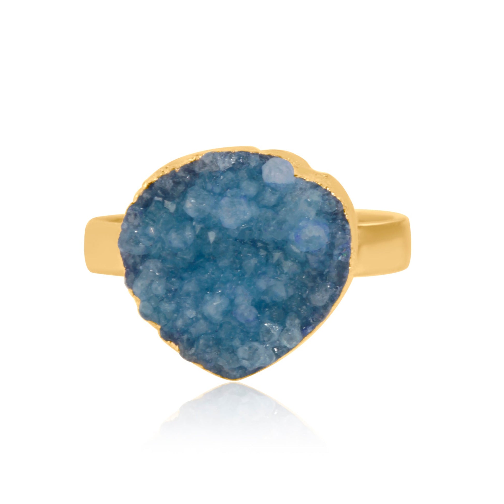 Green-Blue Druzy Stone Adjustable Ring
