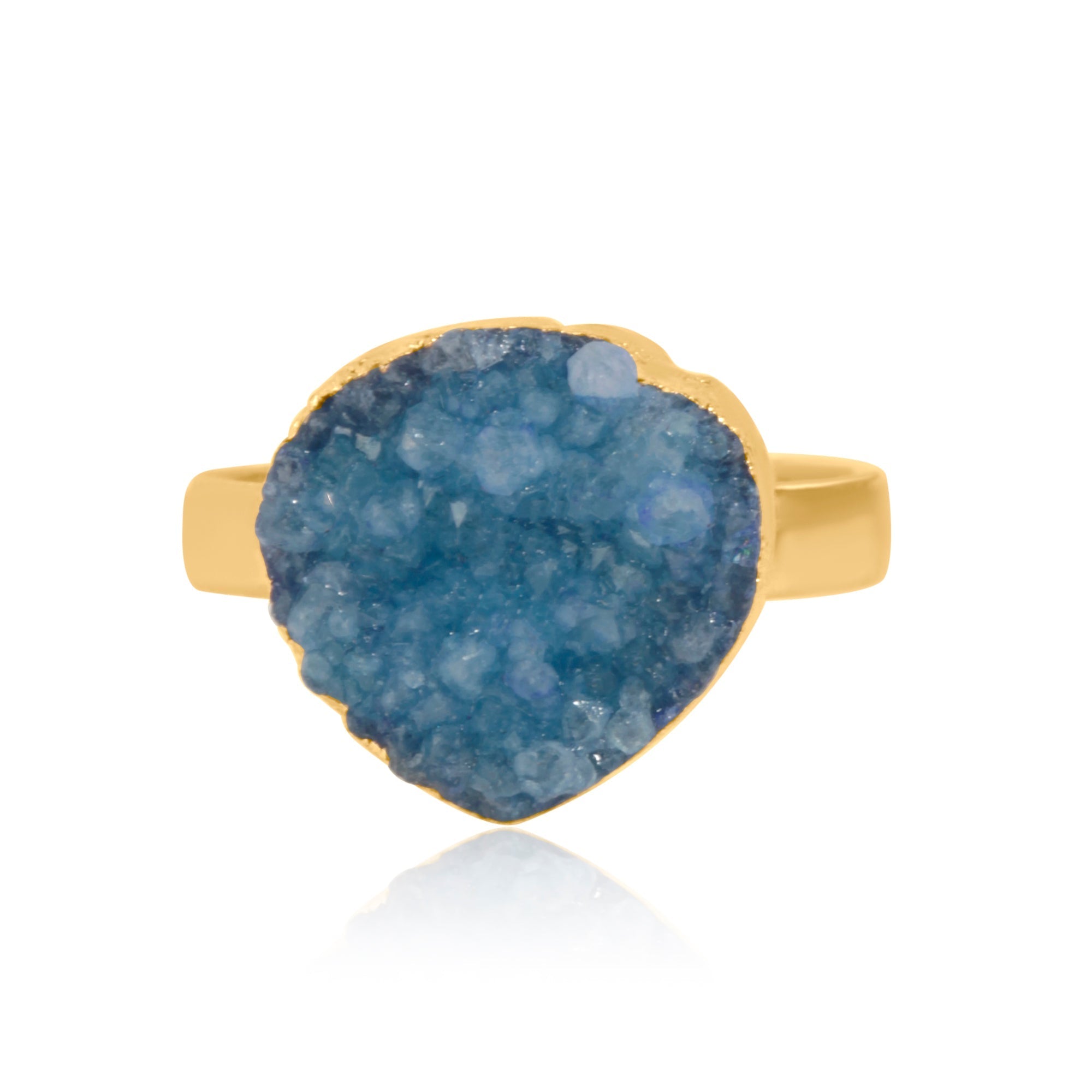 Green-Blue Druzy Stone Adjustable Ring