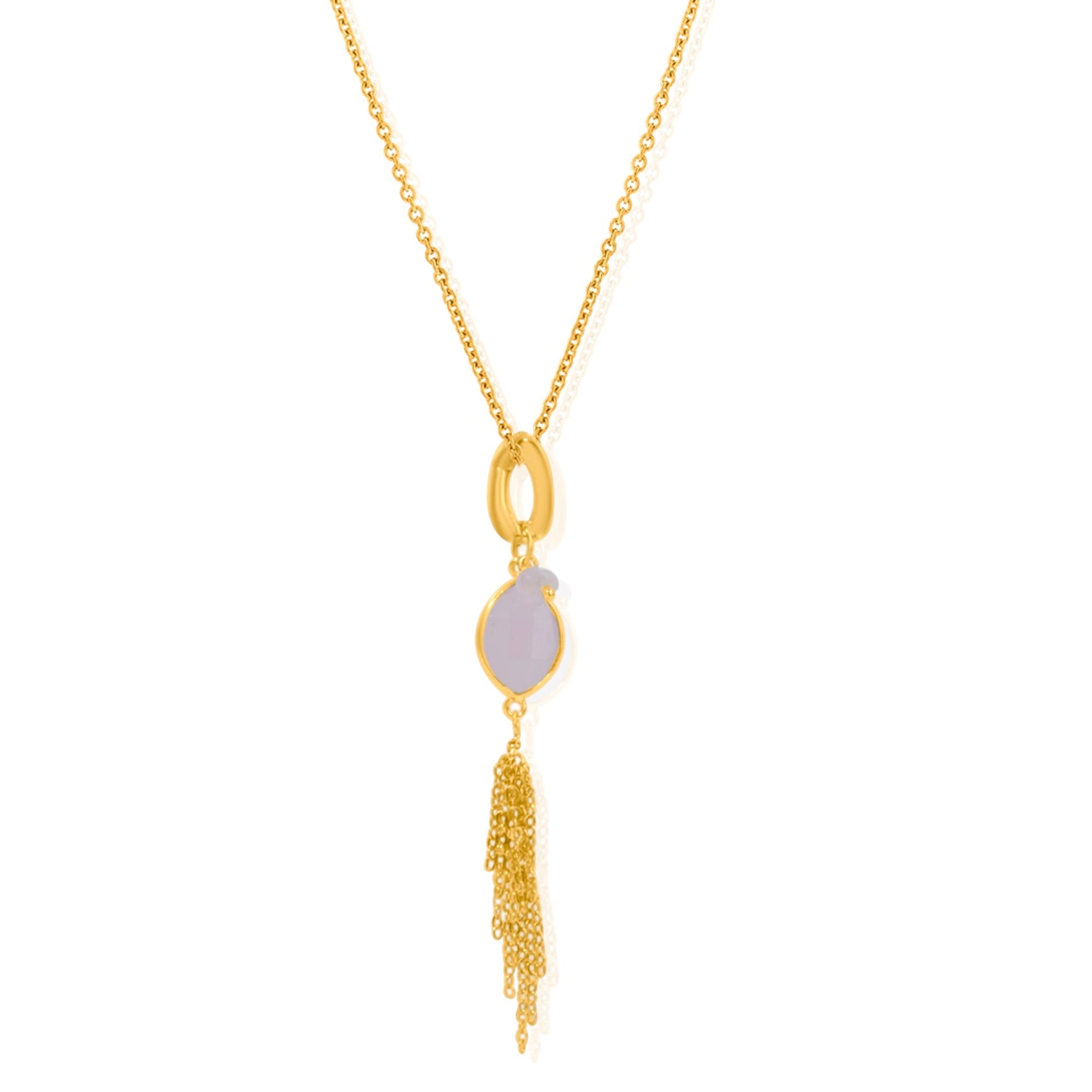 Rose Quartz Layered Necklace Pink Stone Statement
