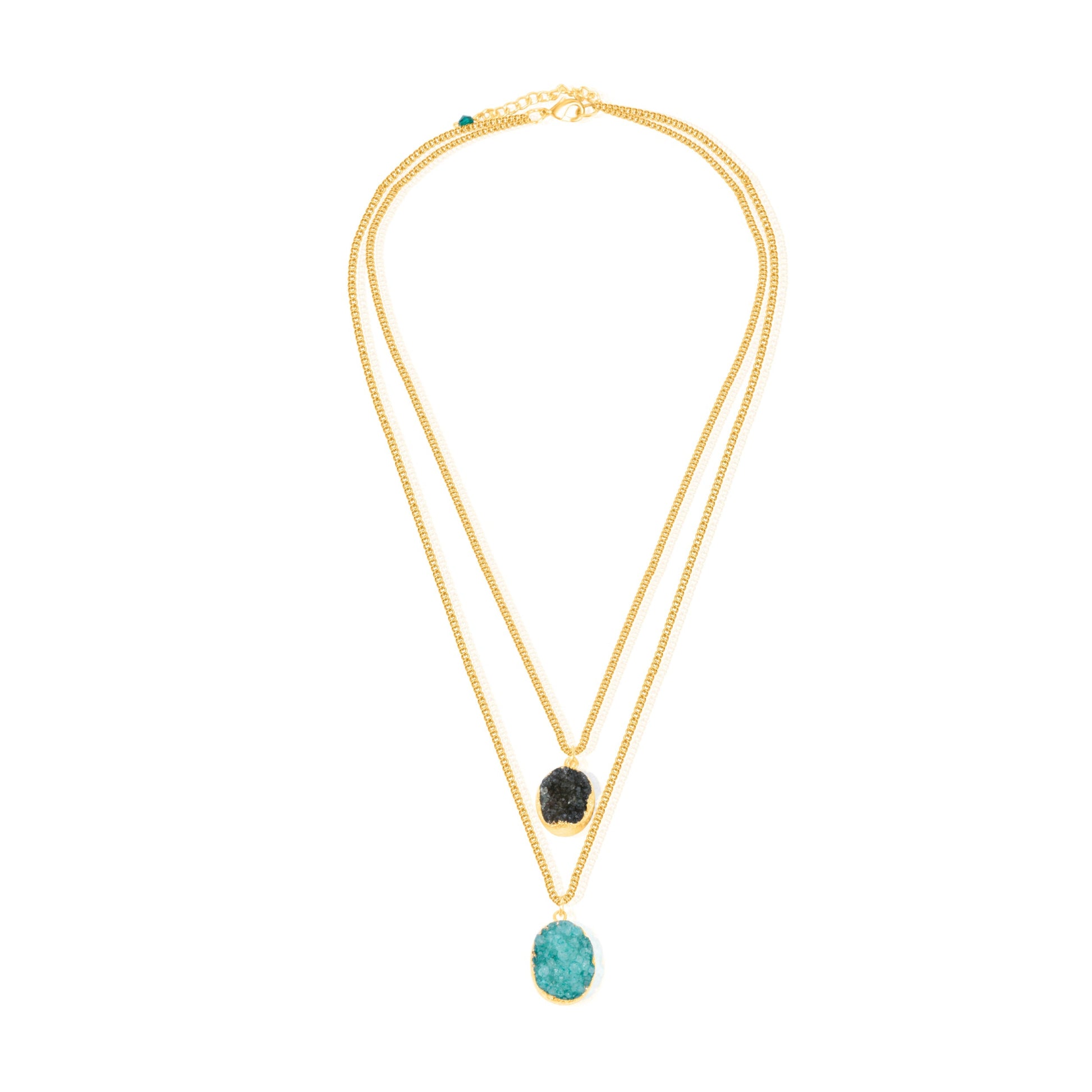 Green Druze Brass Necklace