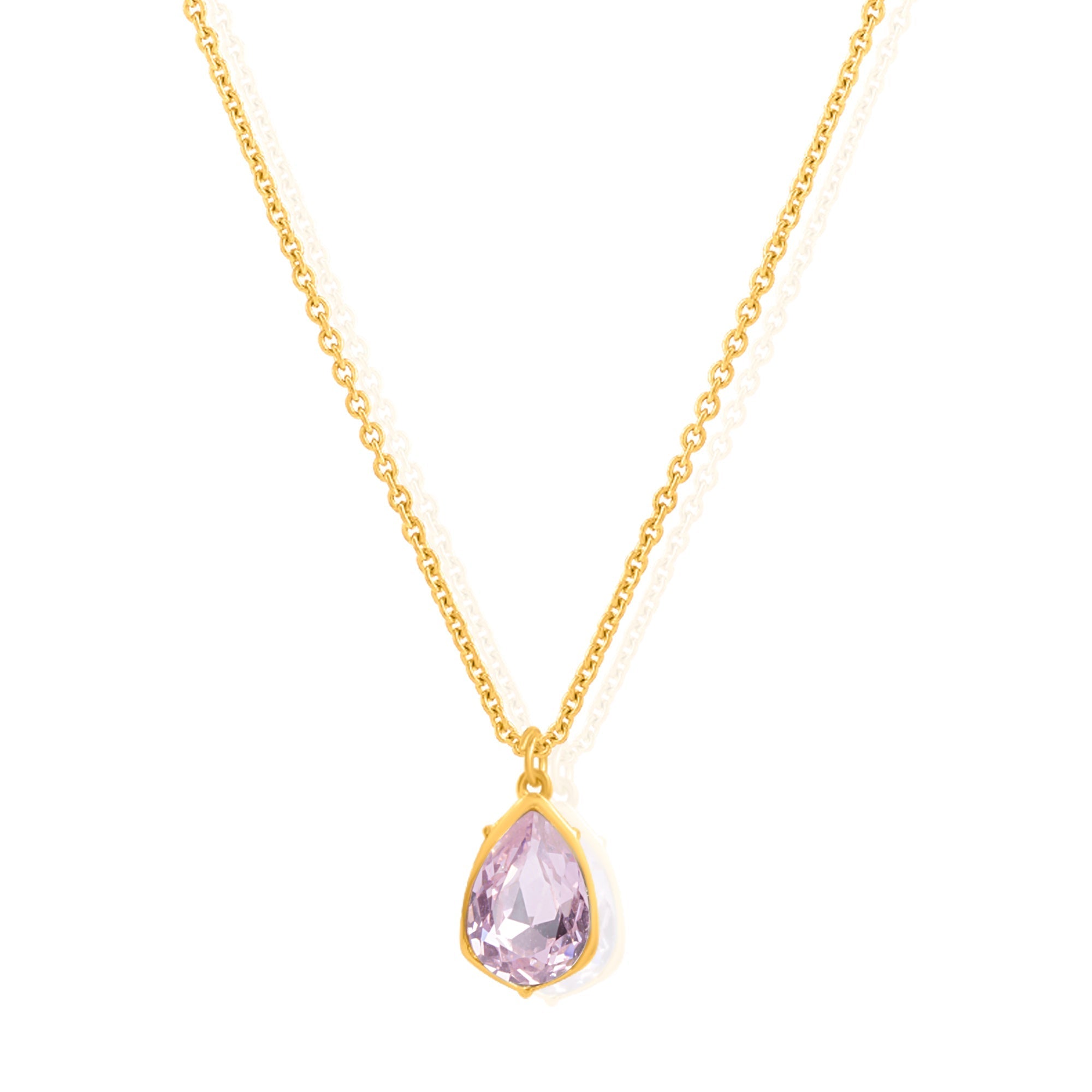 Swarovski Rose Drop Pendant in Gold Finish
