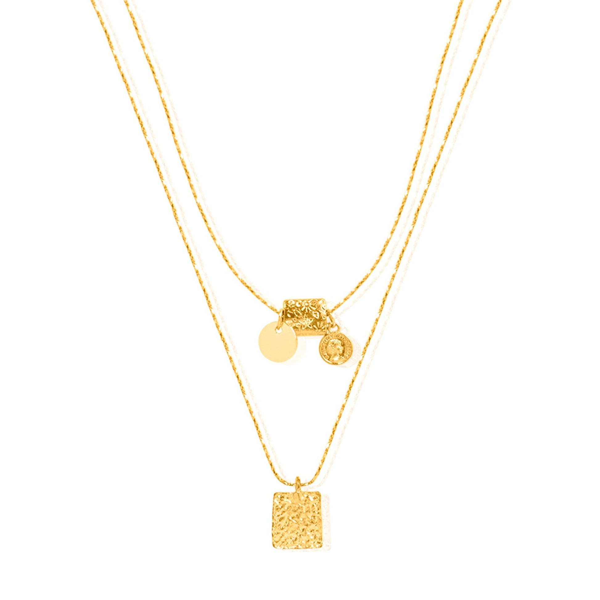 Two Layer Foil Necklace Effortless Minimal Elegance