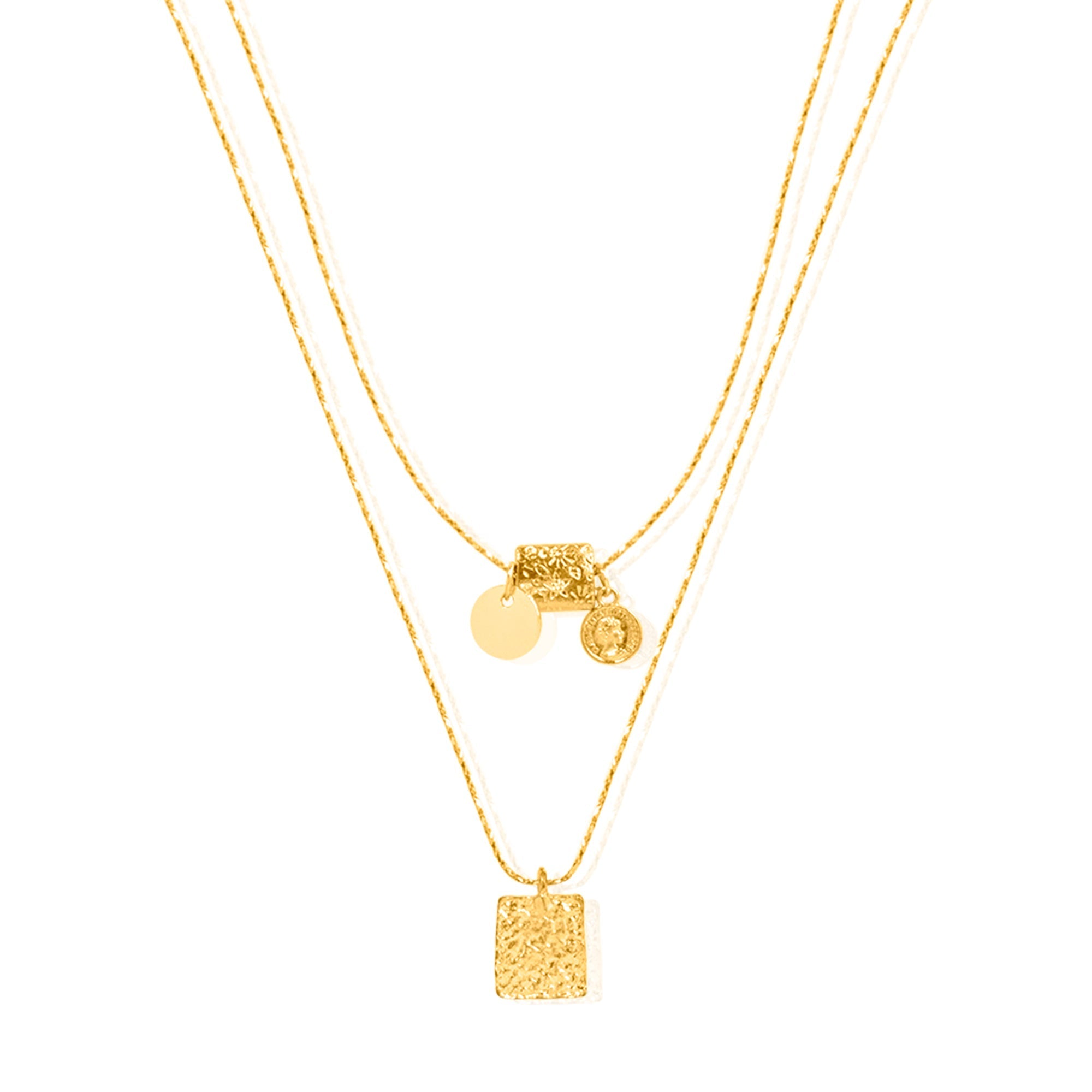 Two Layer Foil Necklace Effortless Minimal Elegance