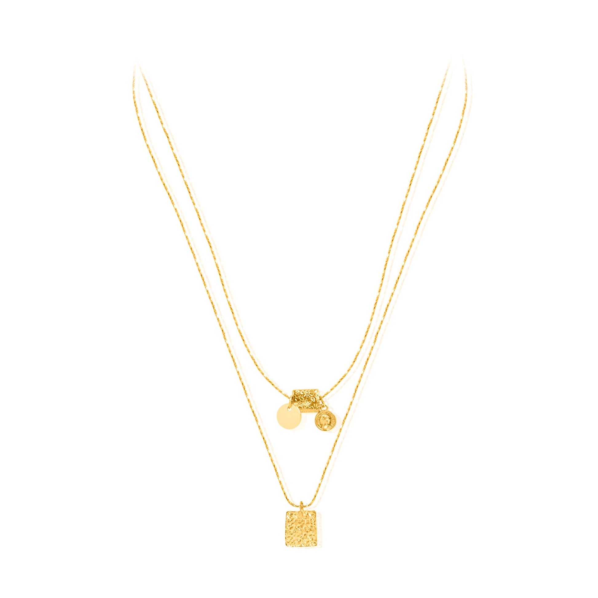 Two Layer Foil Necklace Effortless Minimal Elegance