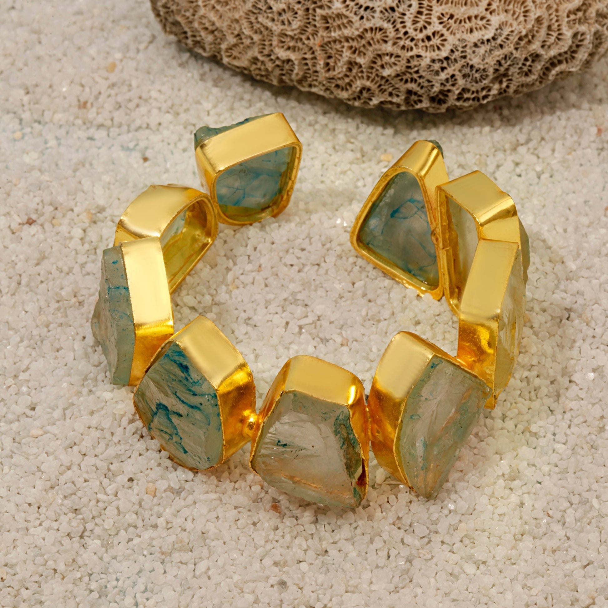 Aqua Agate cuff Bracelet