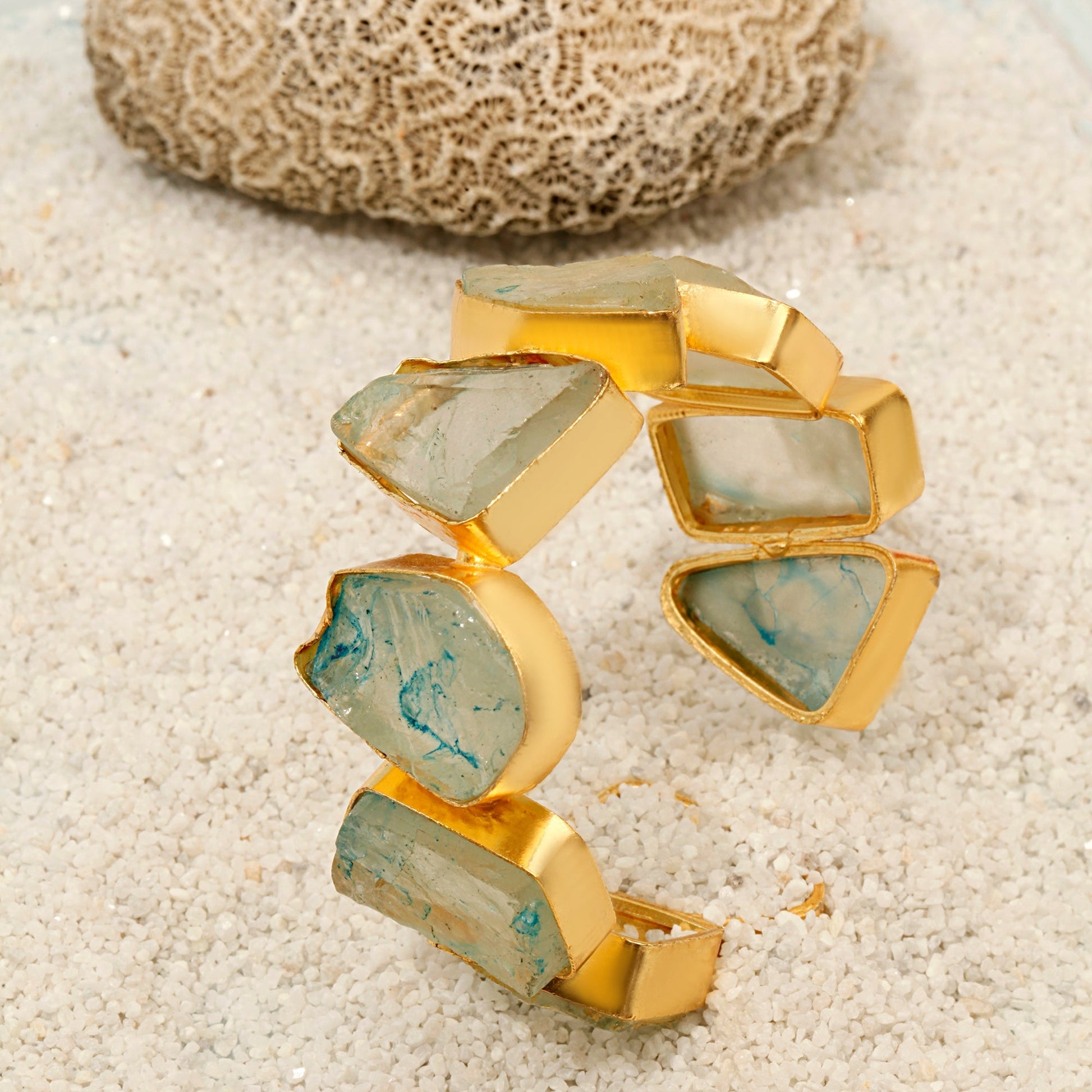 Aqua Agate cuff Bracelet