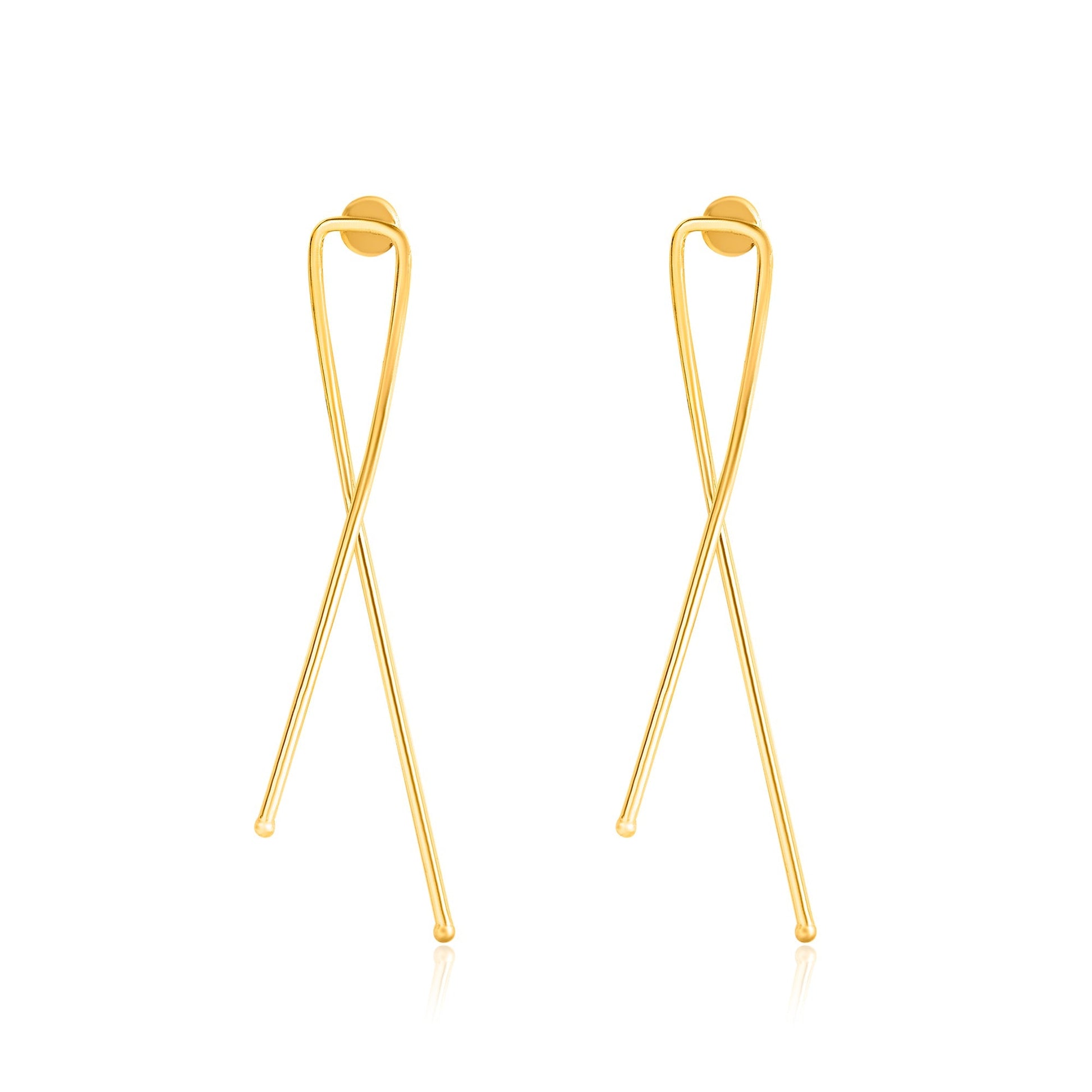 Edgy Gold Ribbon Studs Fierce Elegance