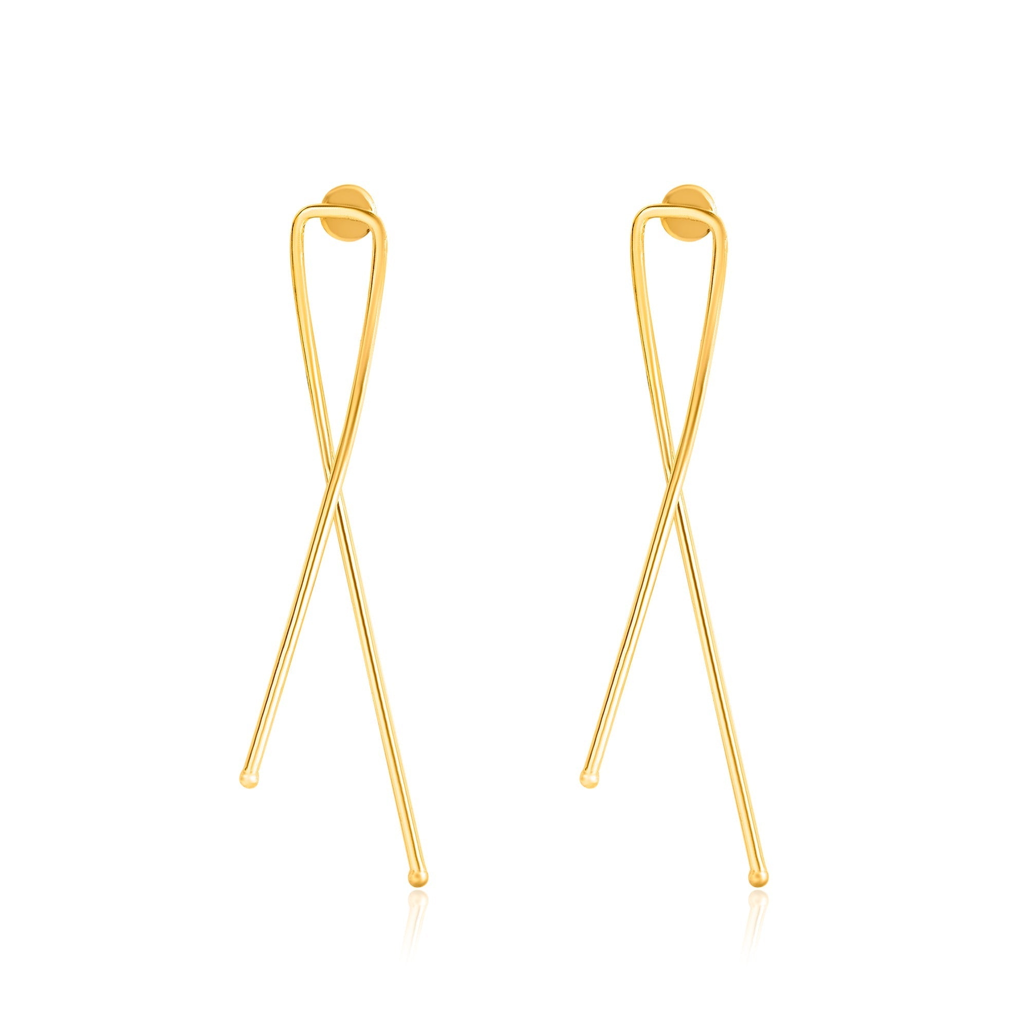 Edgy Gold Ribbon Studs Fierce Elegance