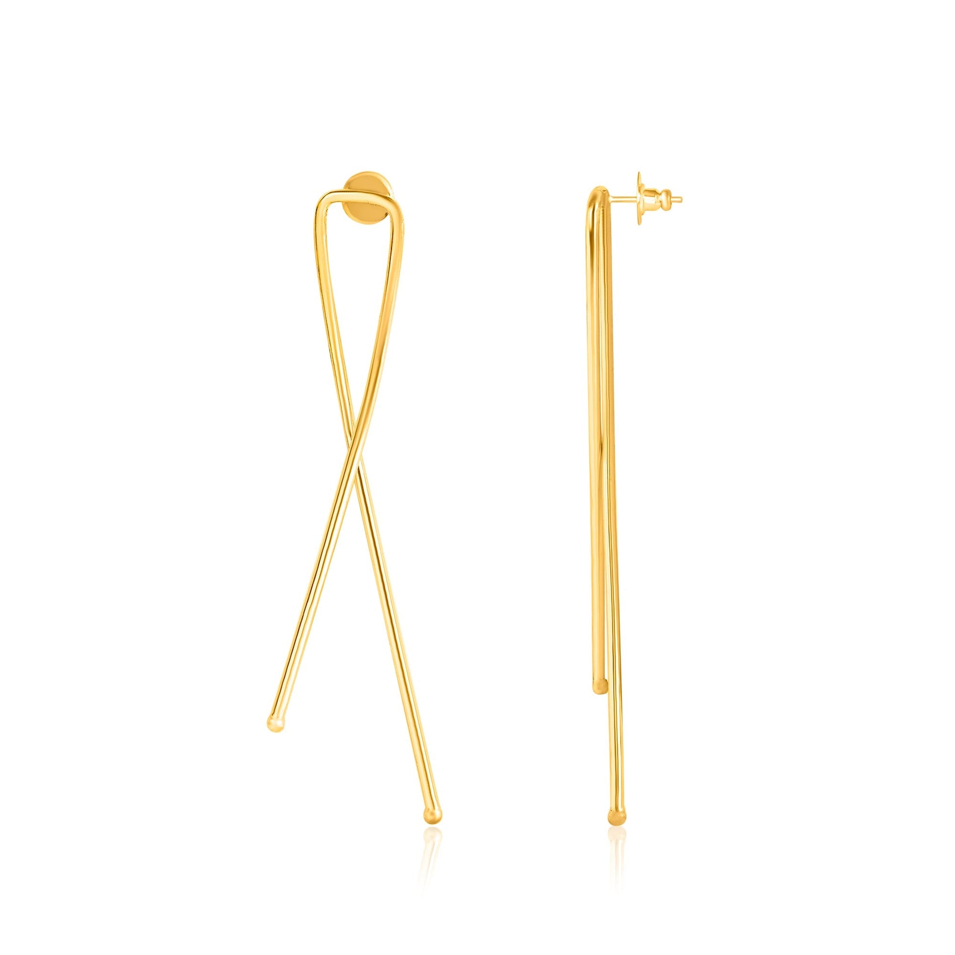 Edgy Gold Ribbon Studs Fierce Elegance