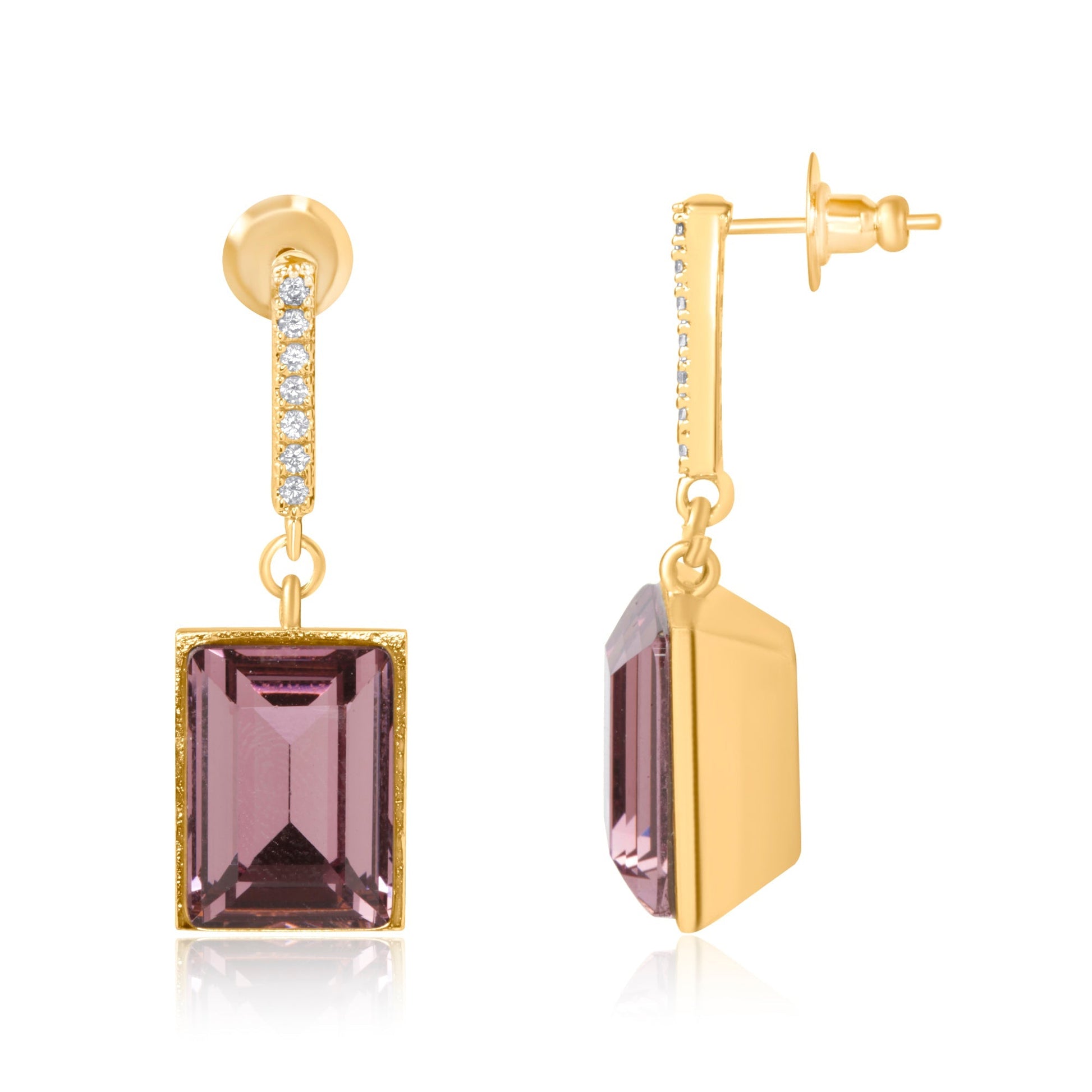 Plum Amethyst Swarovski Stud Earrings