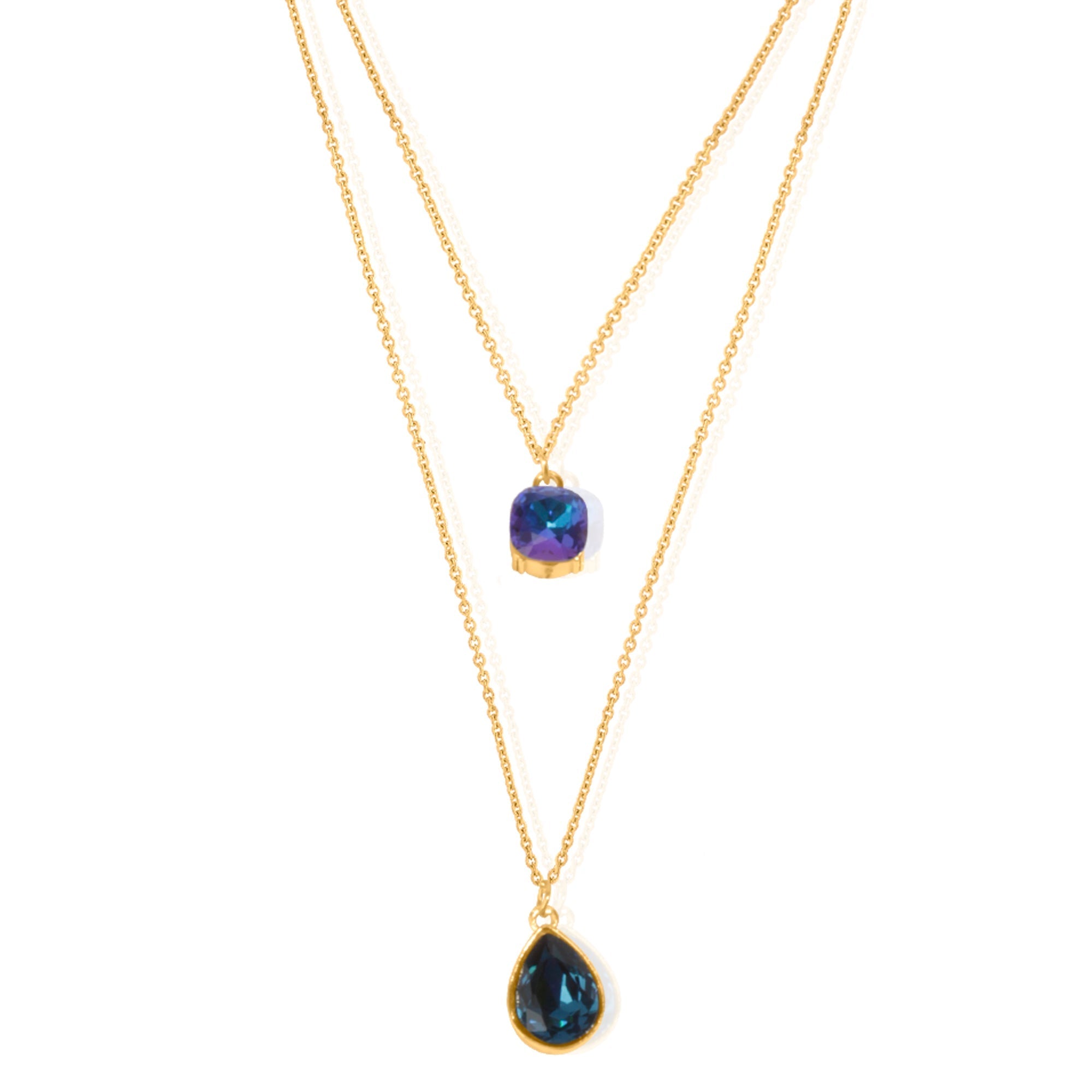 Aurora Borealis Twin Swarovski Necklace