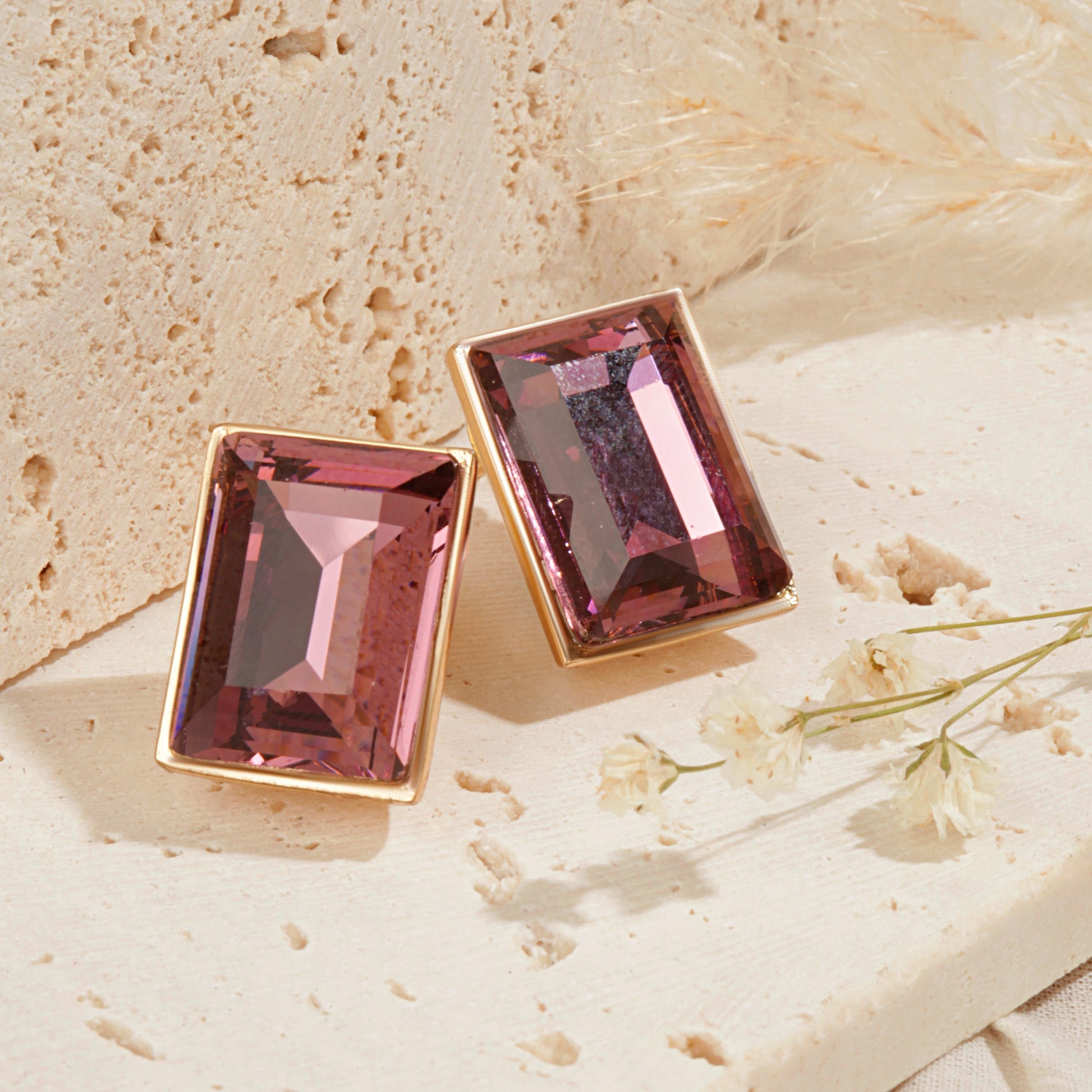 Claret Swarovski Xilion Cut Drop Earrings