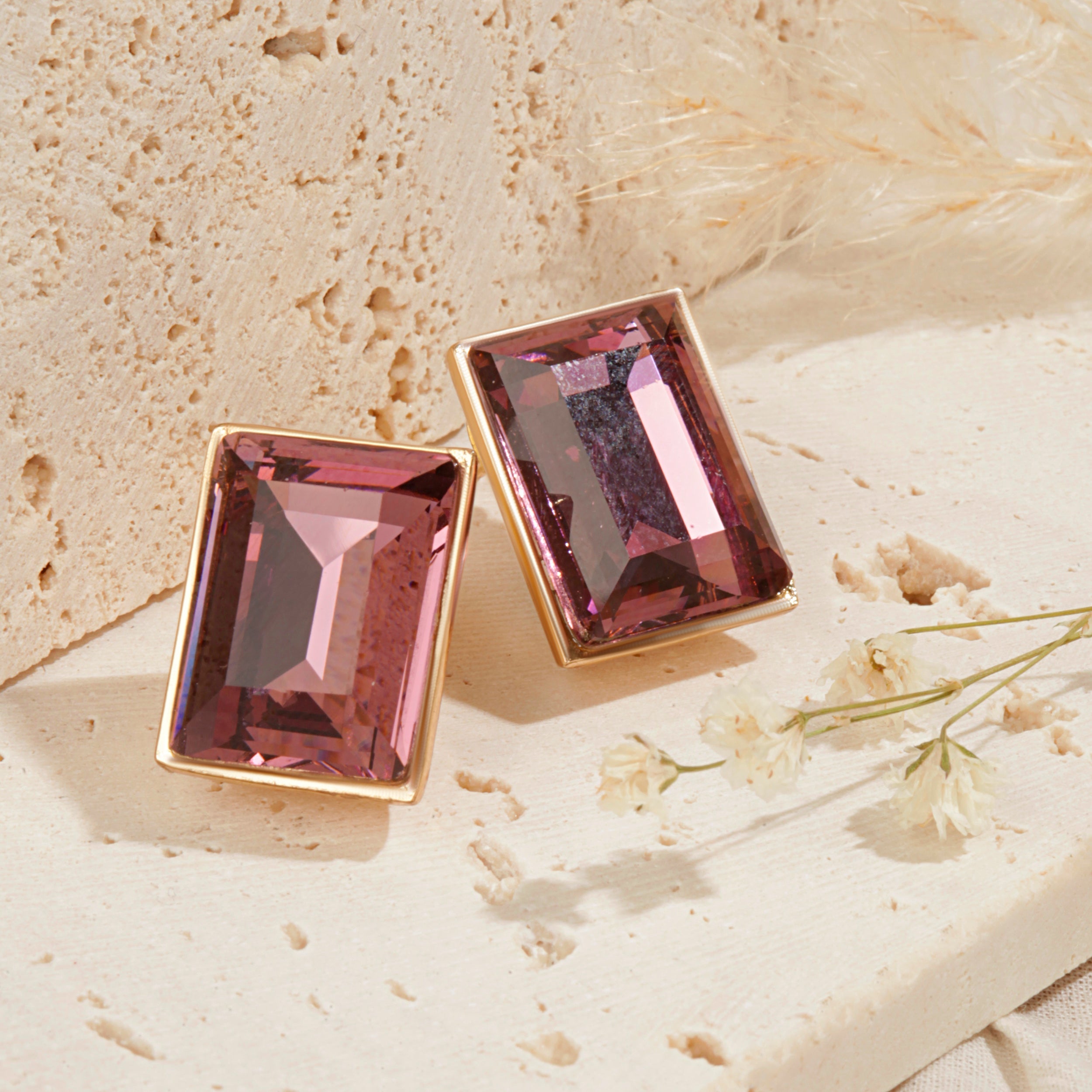 Claret Swarovski Xilion Cut Drop Earrings