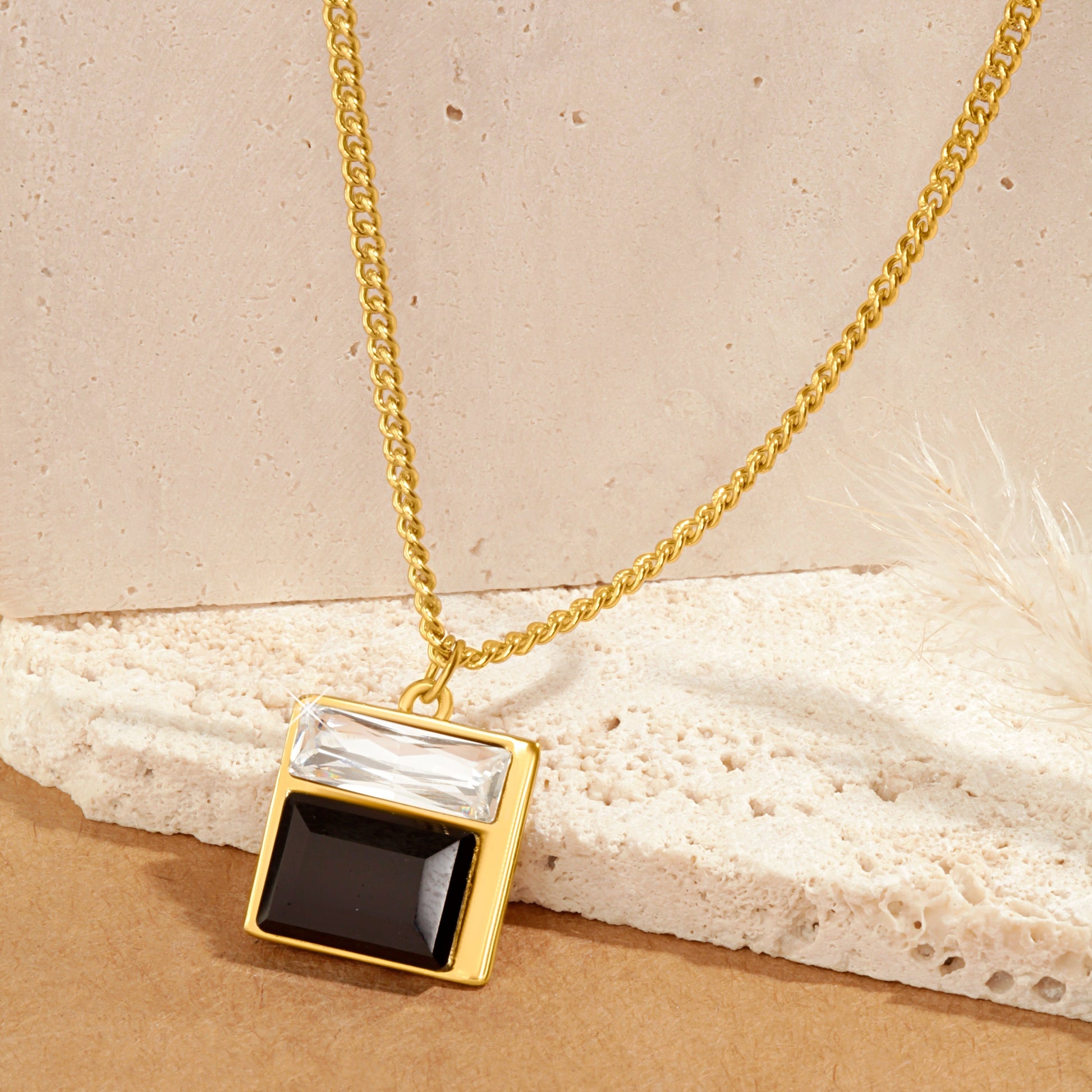 Black and White Austrian Crystal Necklace