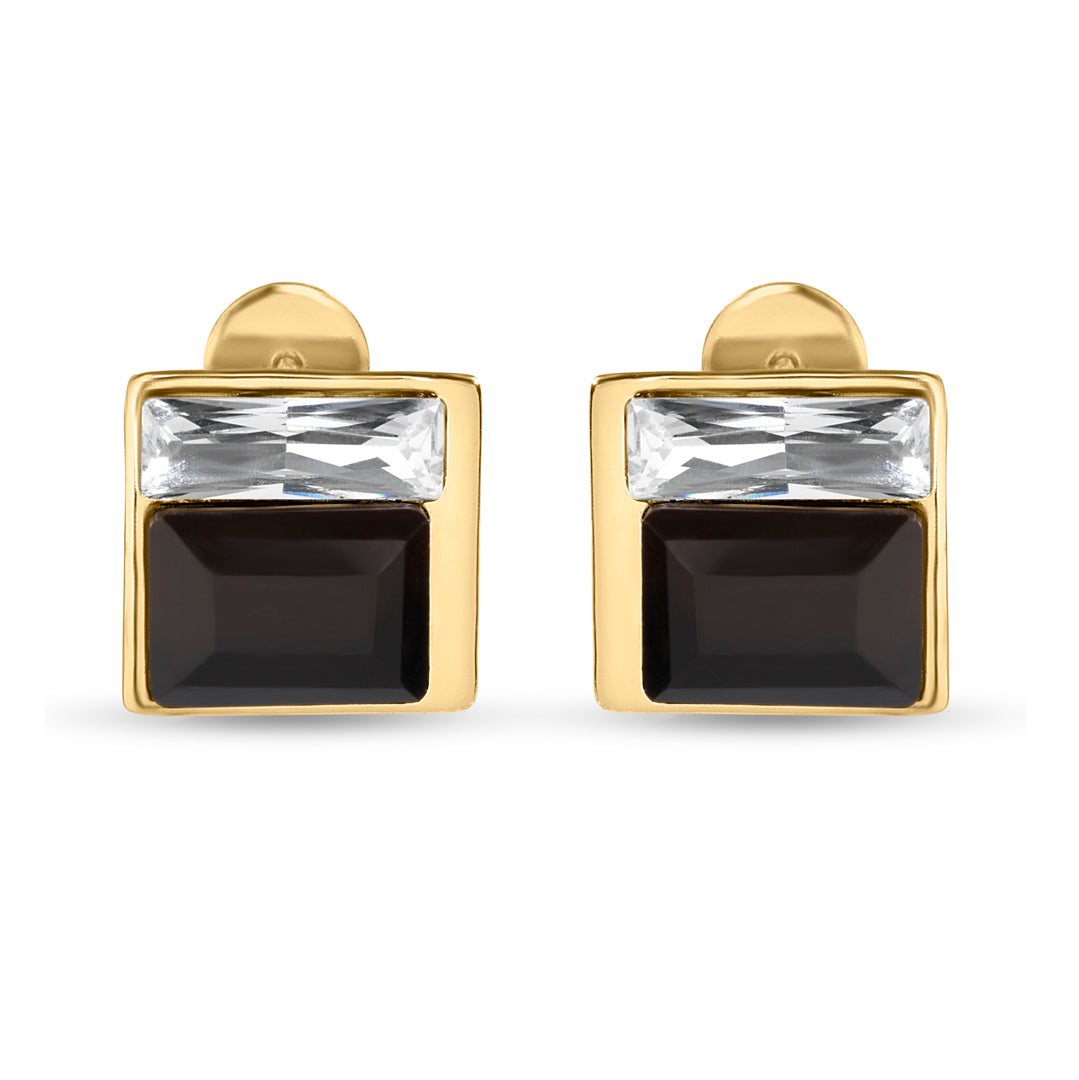 Black and White Austrian Crystal Earrings
