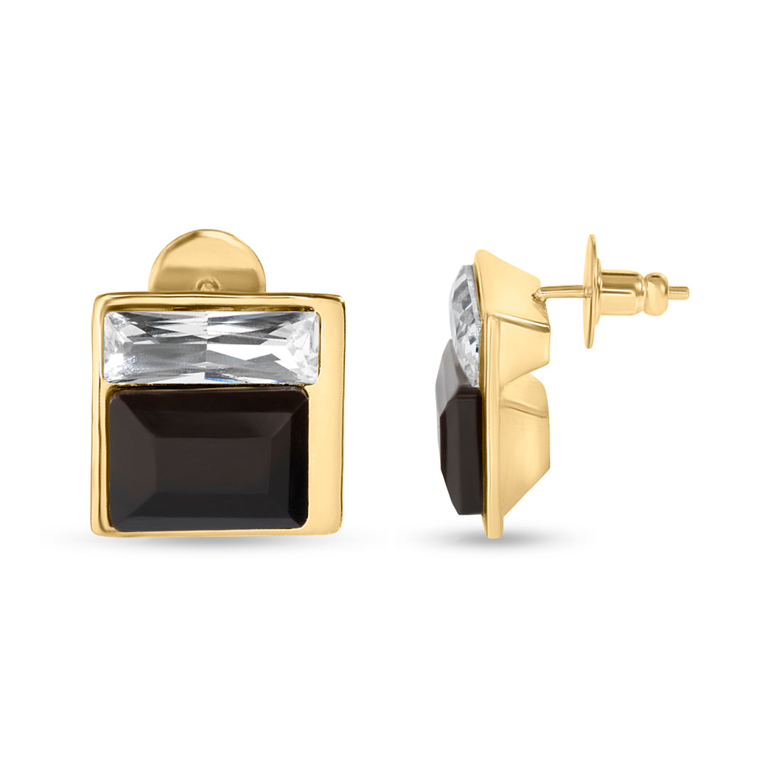 Black and White Austrian Crystal Earrings