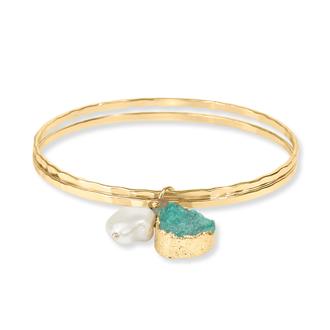 Blue Druze Stone Bracelet Elegant Sparkle