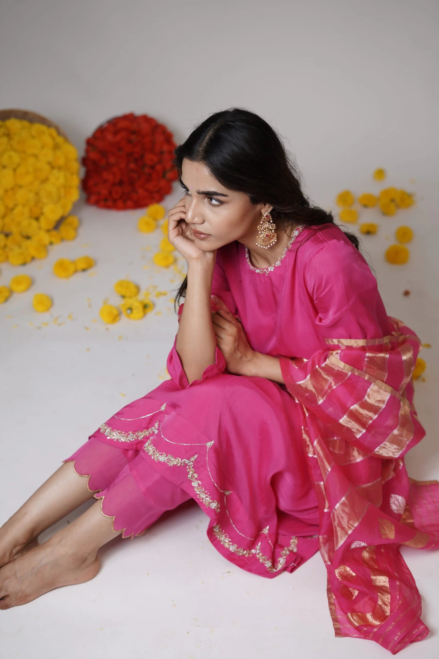 Mandhaara Kamala Pink Organza Tunic - Festive & Wedding Tunic