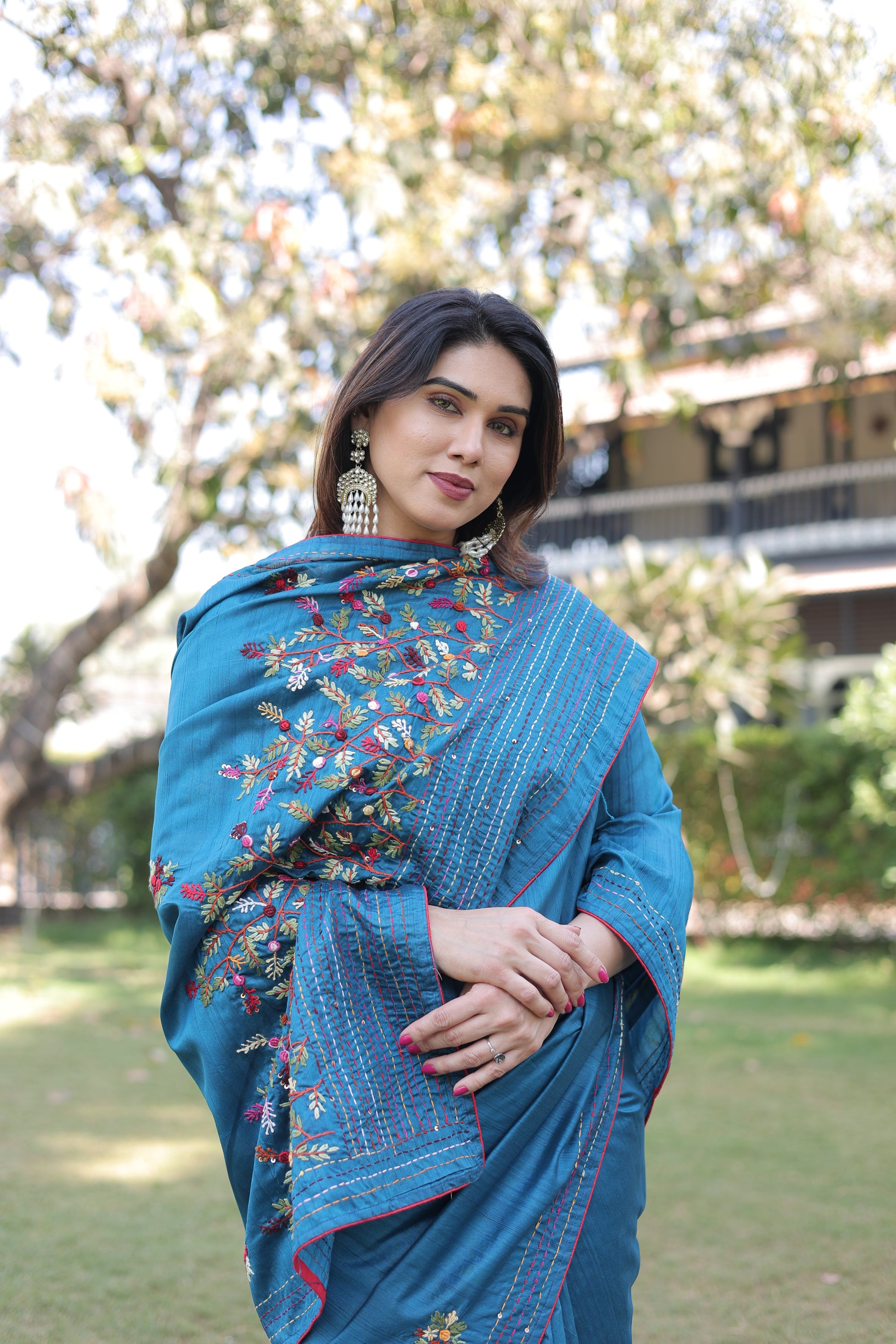 Shanti Blue saree with blouse