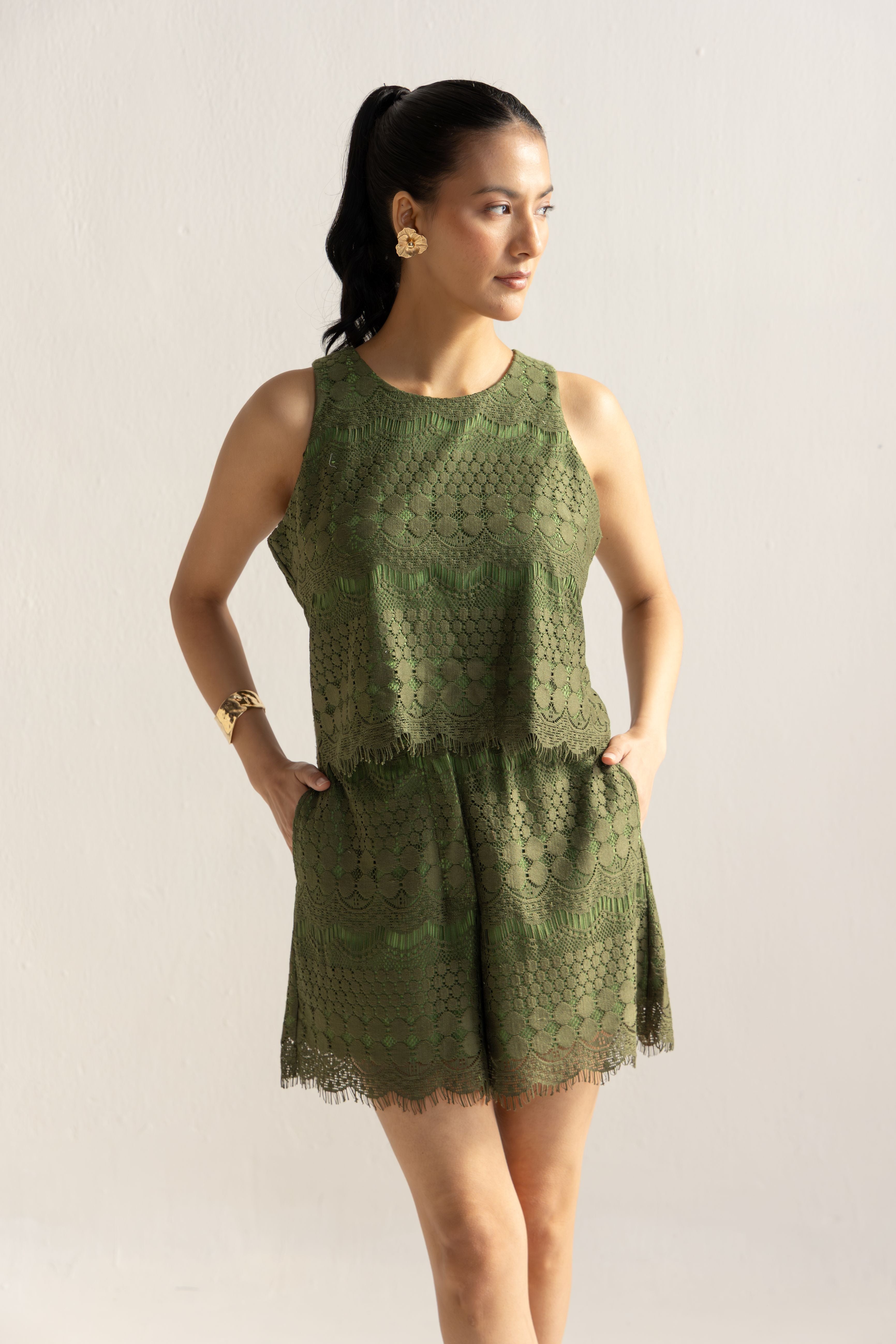 Olive Green Short & Top