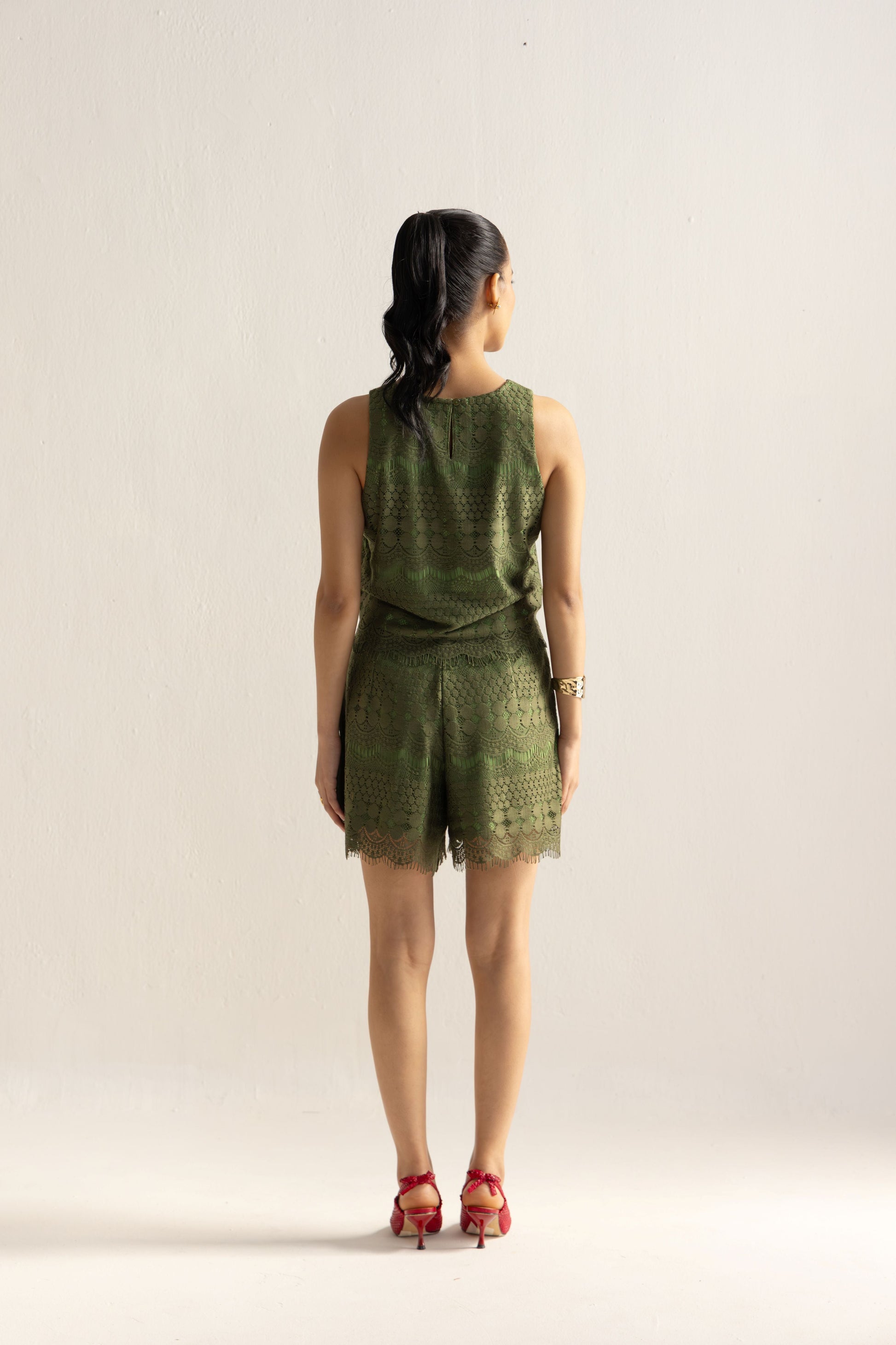 Olive Green Short & Top