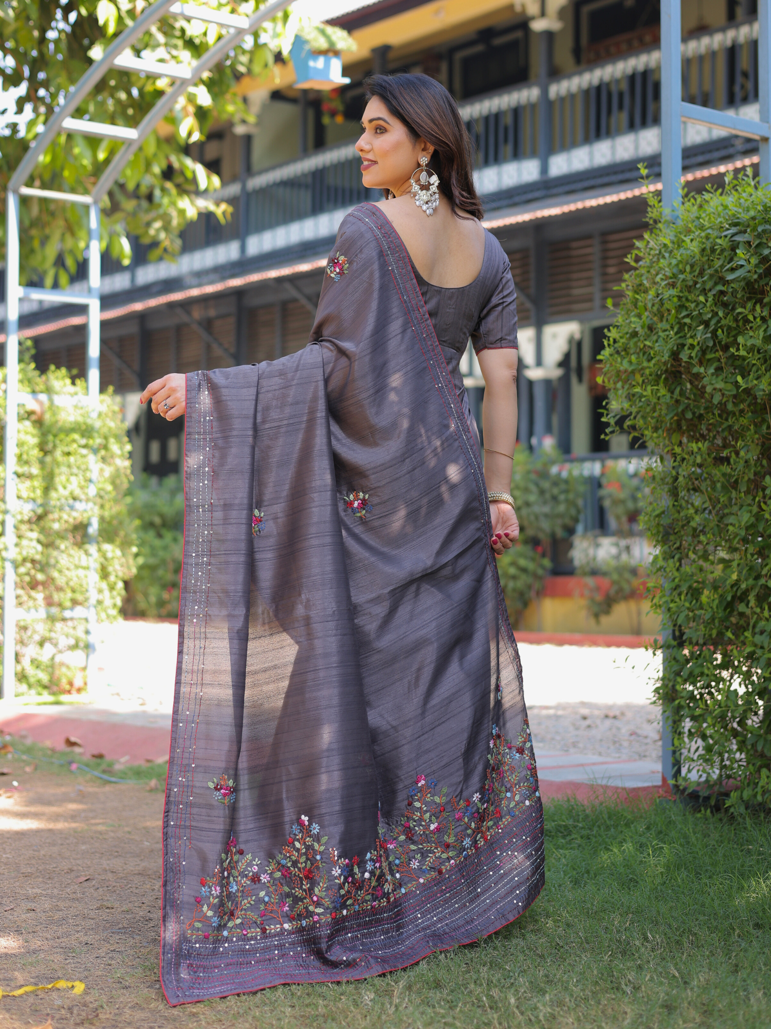 Shanti Grey saree with blouse