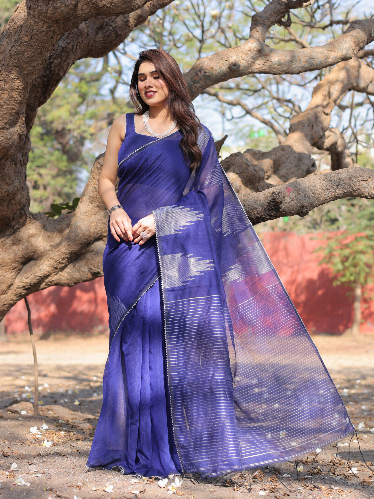 Chamkeli Cotton Chandheri saree with blouse
