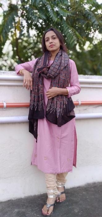 Shayarana Black & Red Ajrakh Modal Silk Dupatta - Natural Dye Cultural Clothing