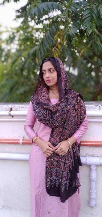 Shayarana Black & Red Ajrakh Modal Silk Dupatta - Natural Dye Cultural Clothing