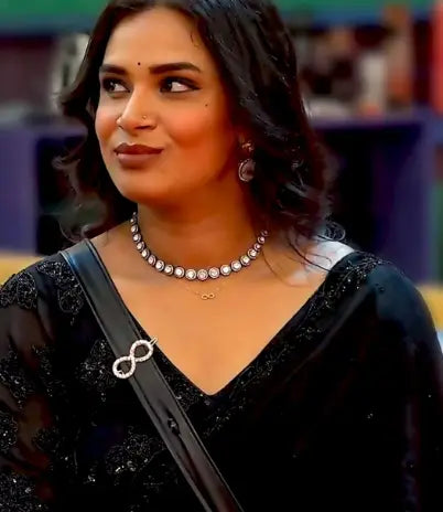 Elegant Regal Black Organza Designer Saree Cutdana Embroidery